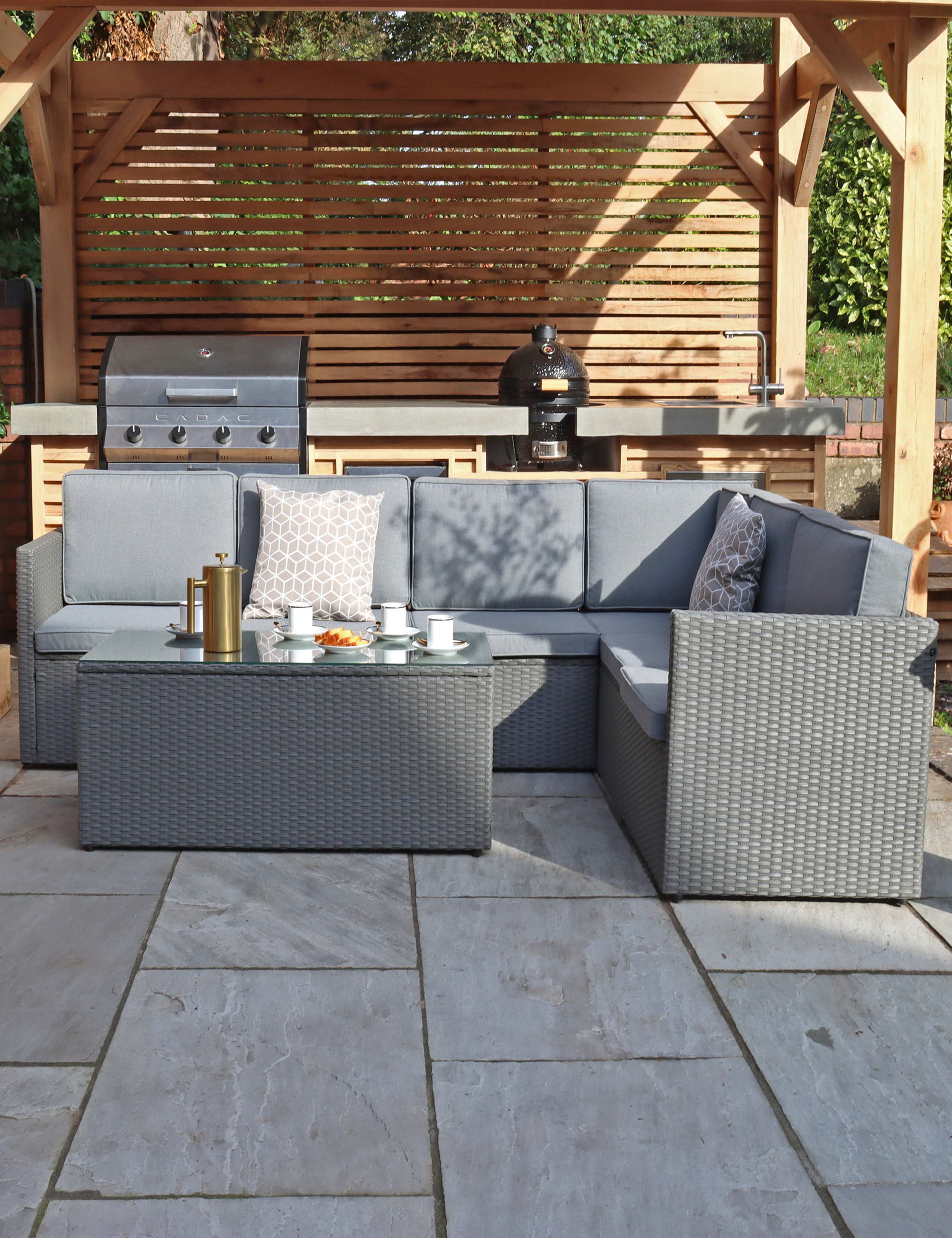 Berlin Rattan Corner Garden Lounge Set 1 of 6