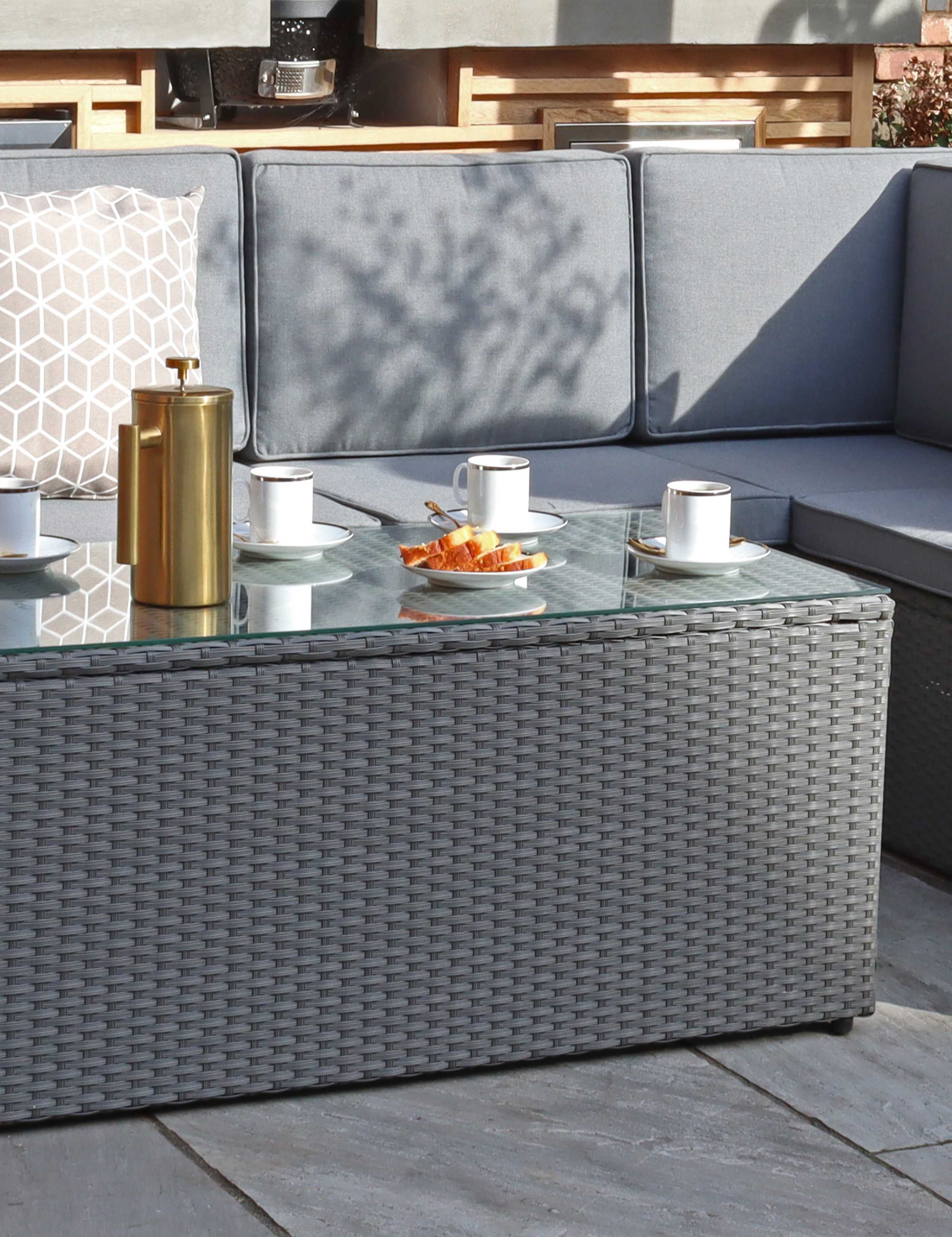 Berlin Rattan Corner Garden Lounge Set 4 of 6