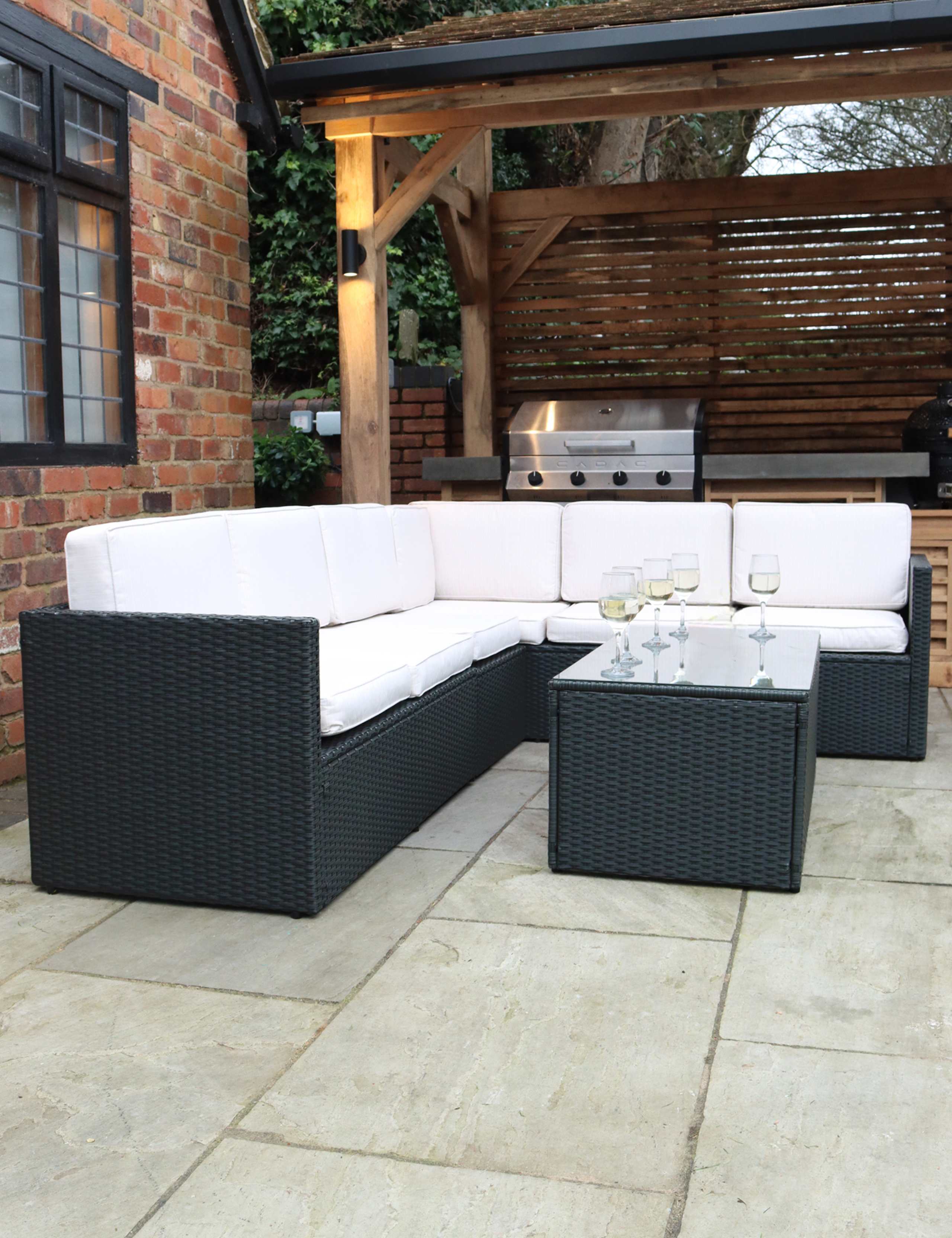 Berlin Rattan Corner Garden Lounge Set 1 of 5