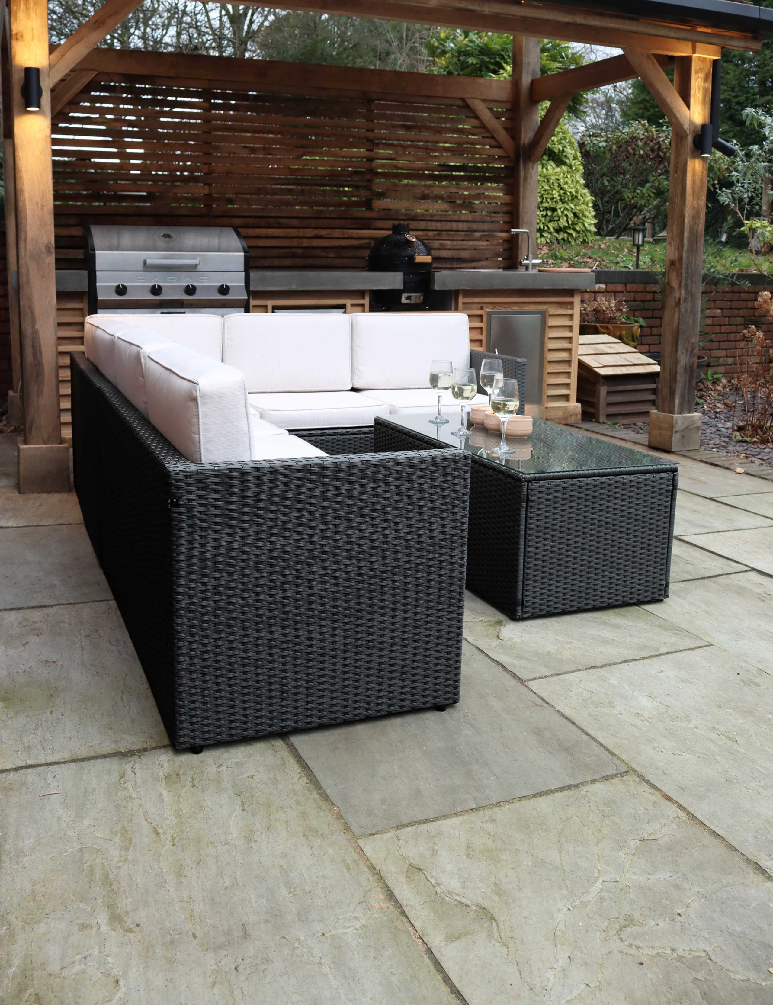 Berlin Rattan Corner Garden Lounge Set 3 of 5