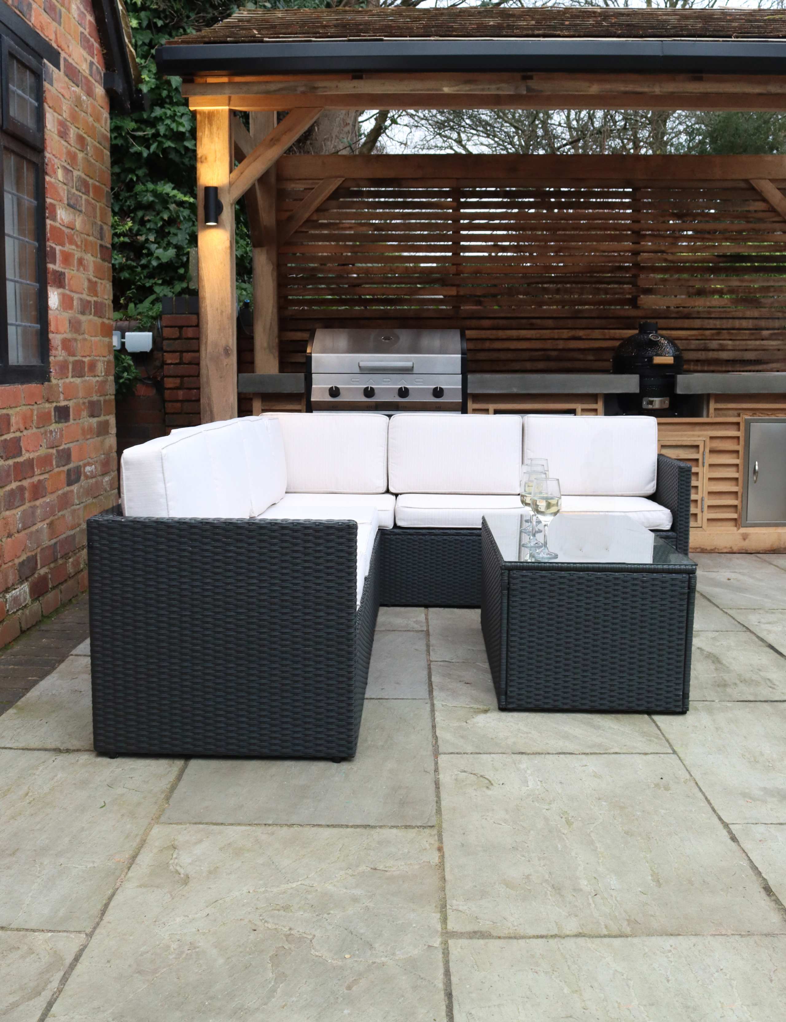 Berlin Rattan Corner Garden Lounge Set 4 of 5