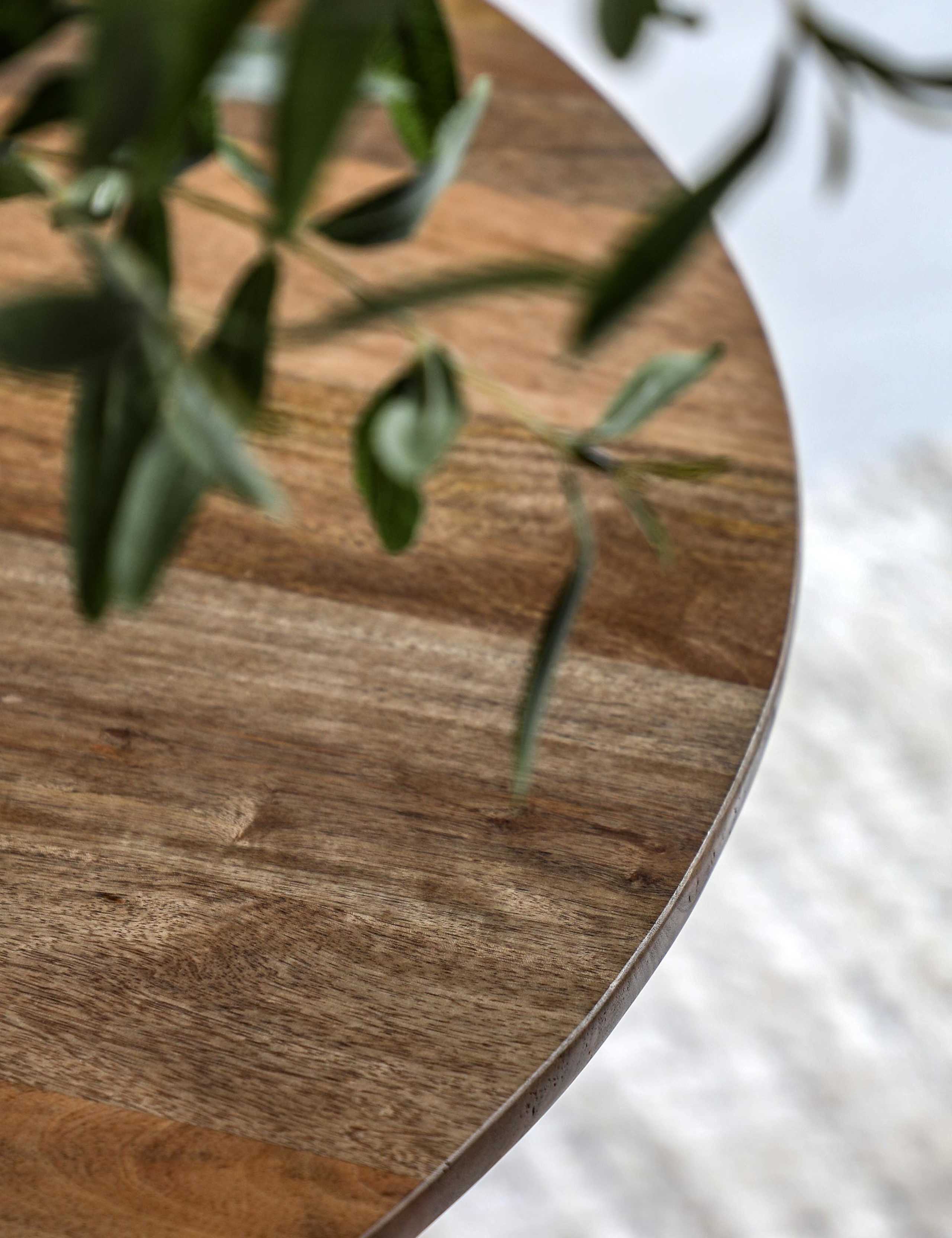 Voss Mango Wood Round Dining Table 3 of 6