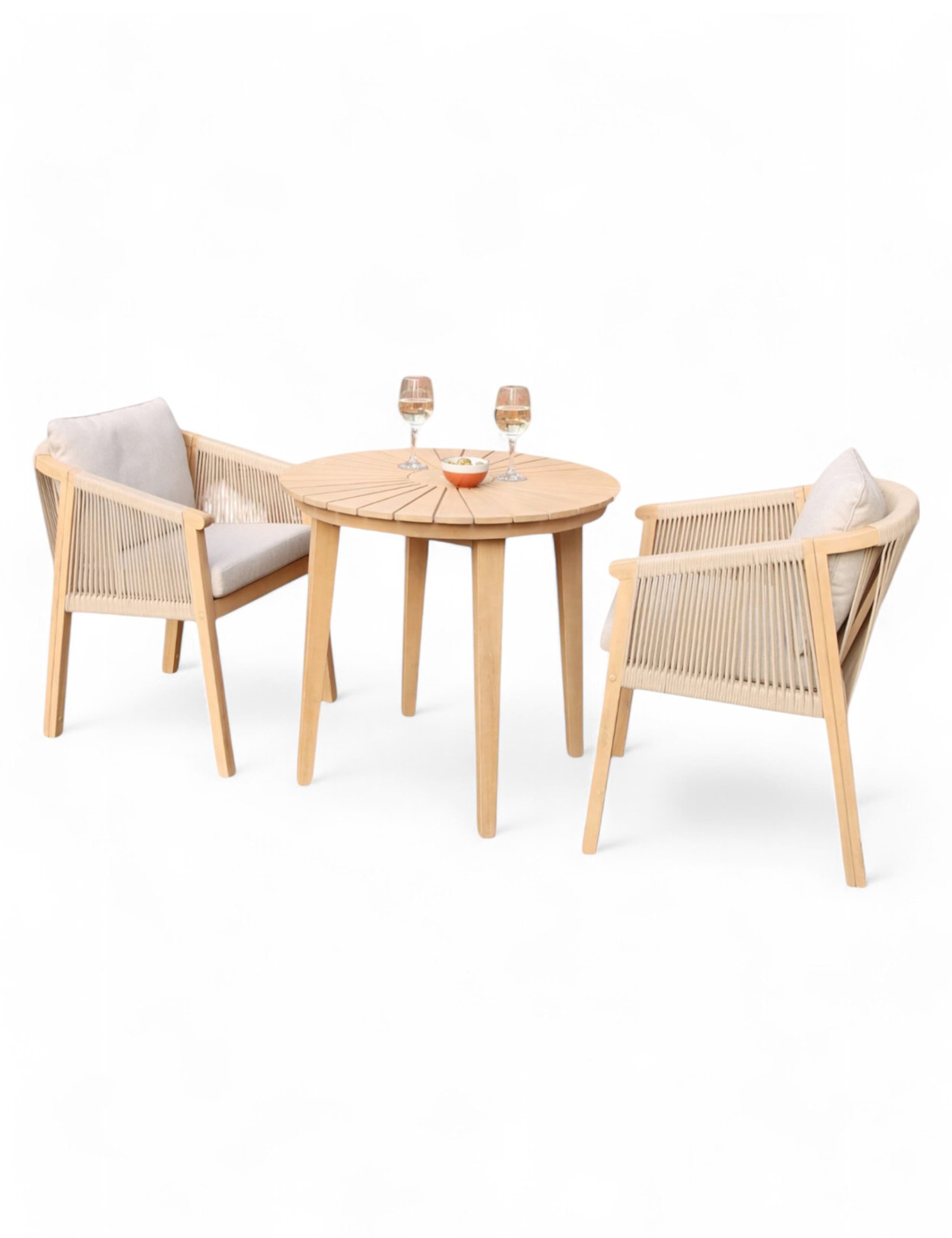 Roma 80cm Round Dining Bistro Set 2 of 7