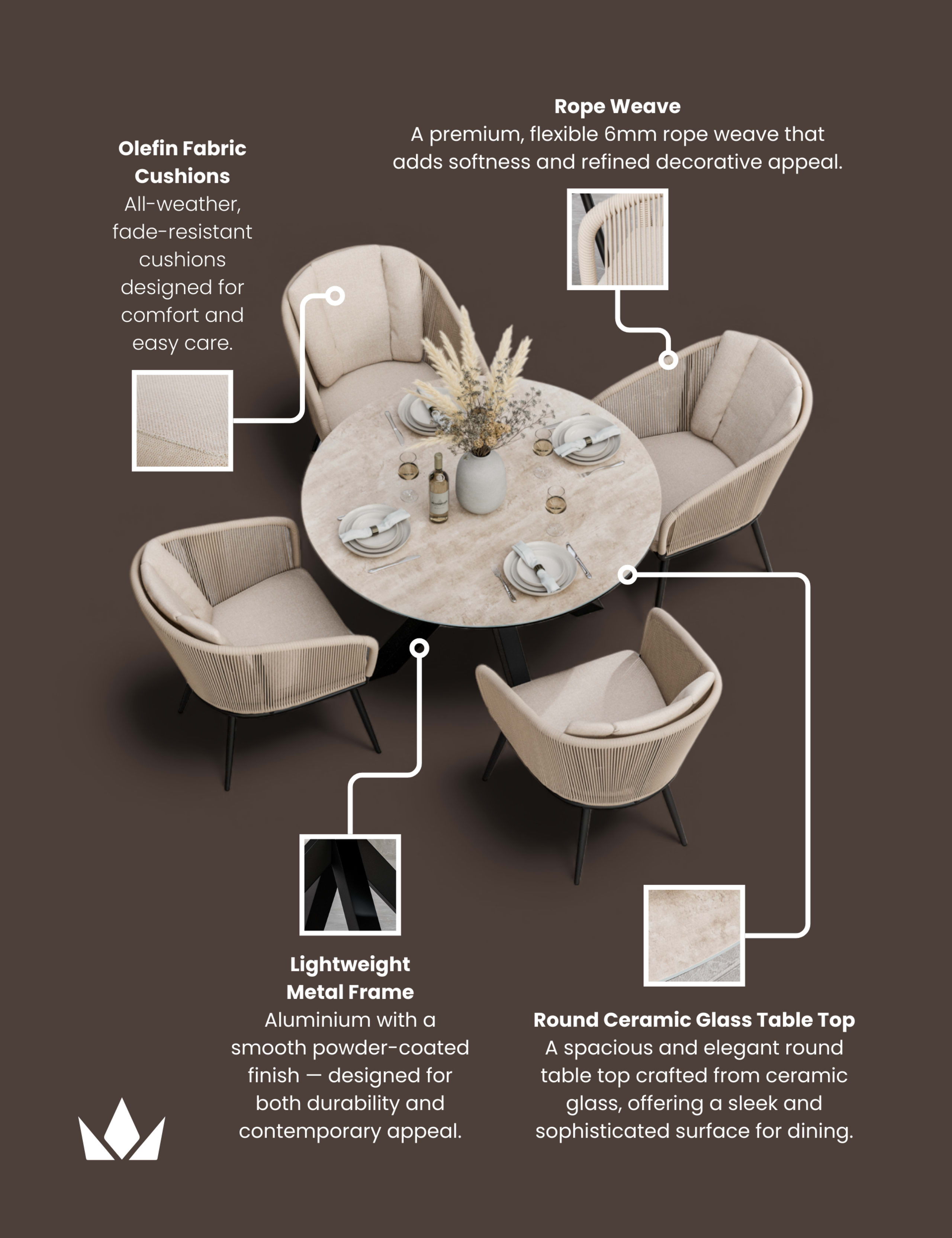 Bali 4 Seater Dining Set 10 of 10