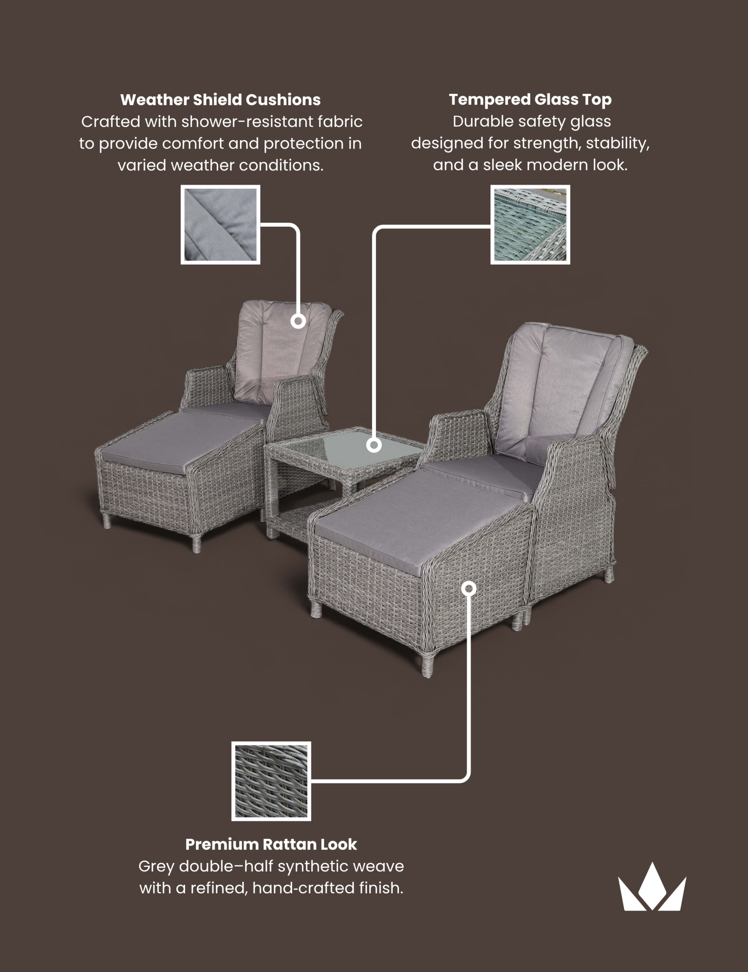 Paris Rattan Lounge Set 7 of 11