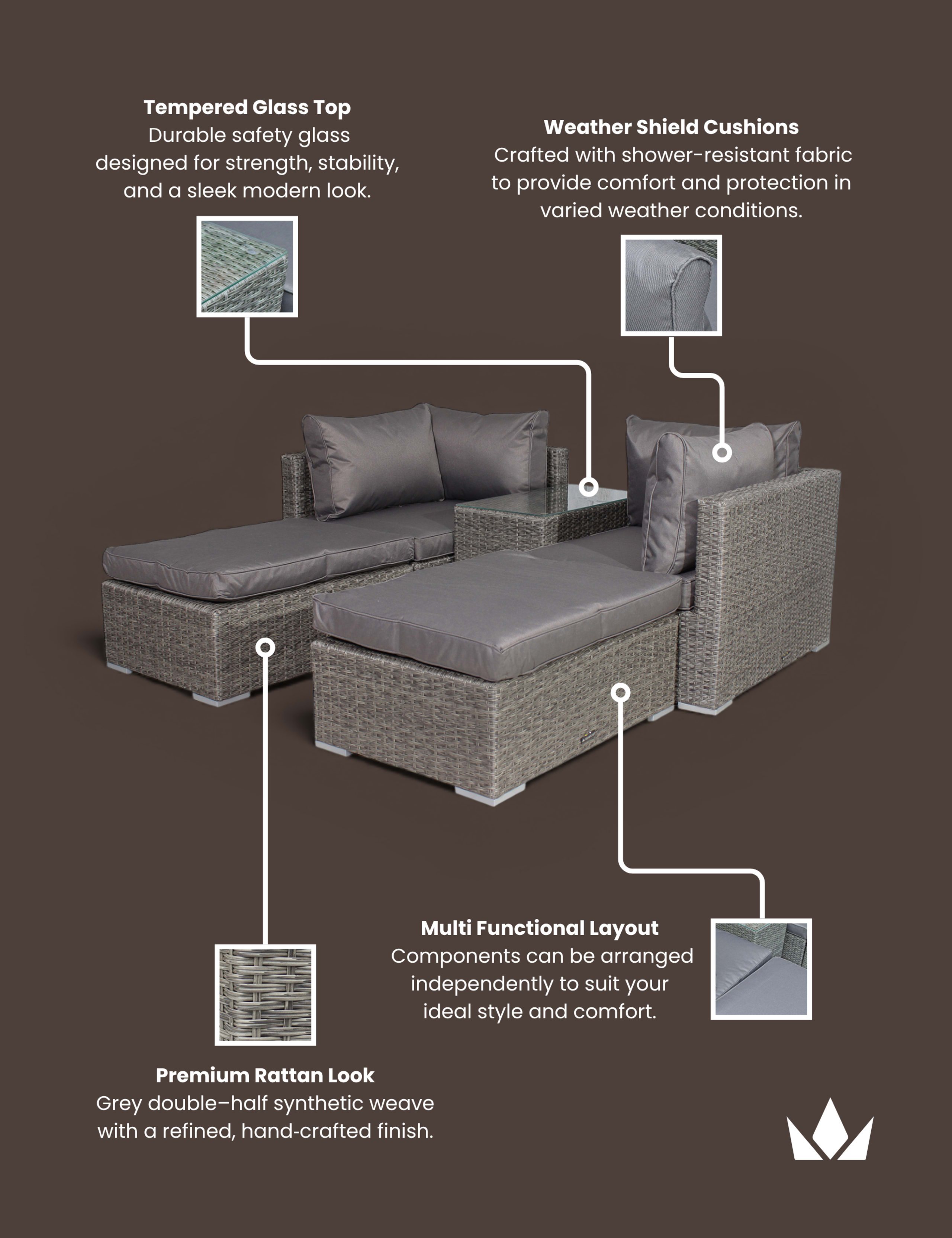 Paris 4 Seater Lounge Set 6 of 8