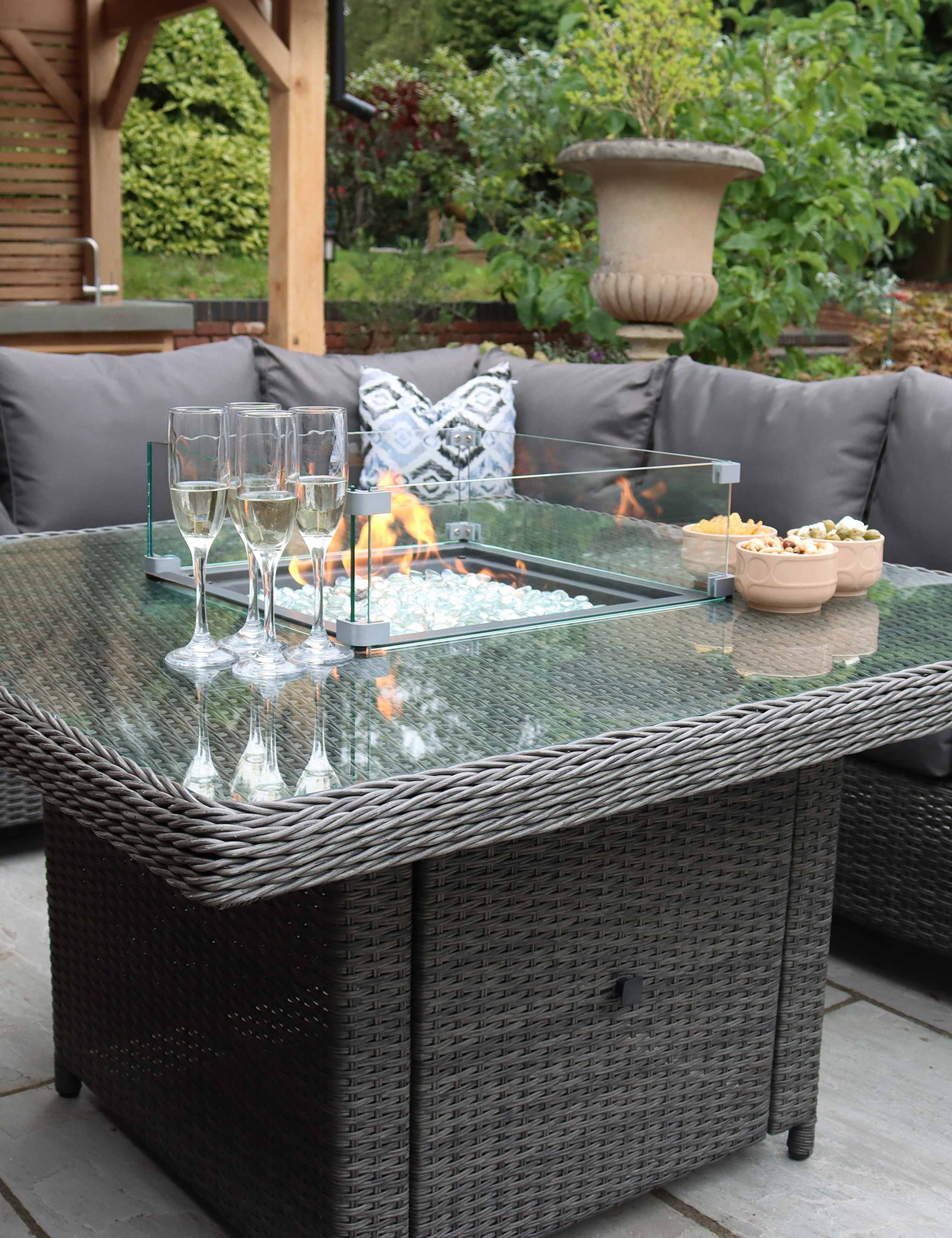 Paris Deluxe Firepit Dining Set 3 of 12