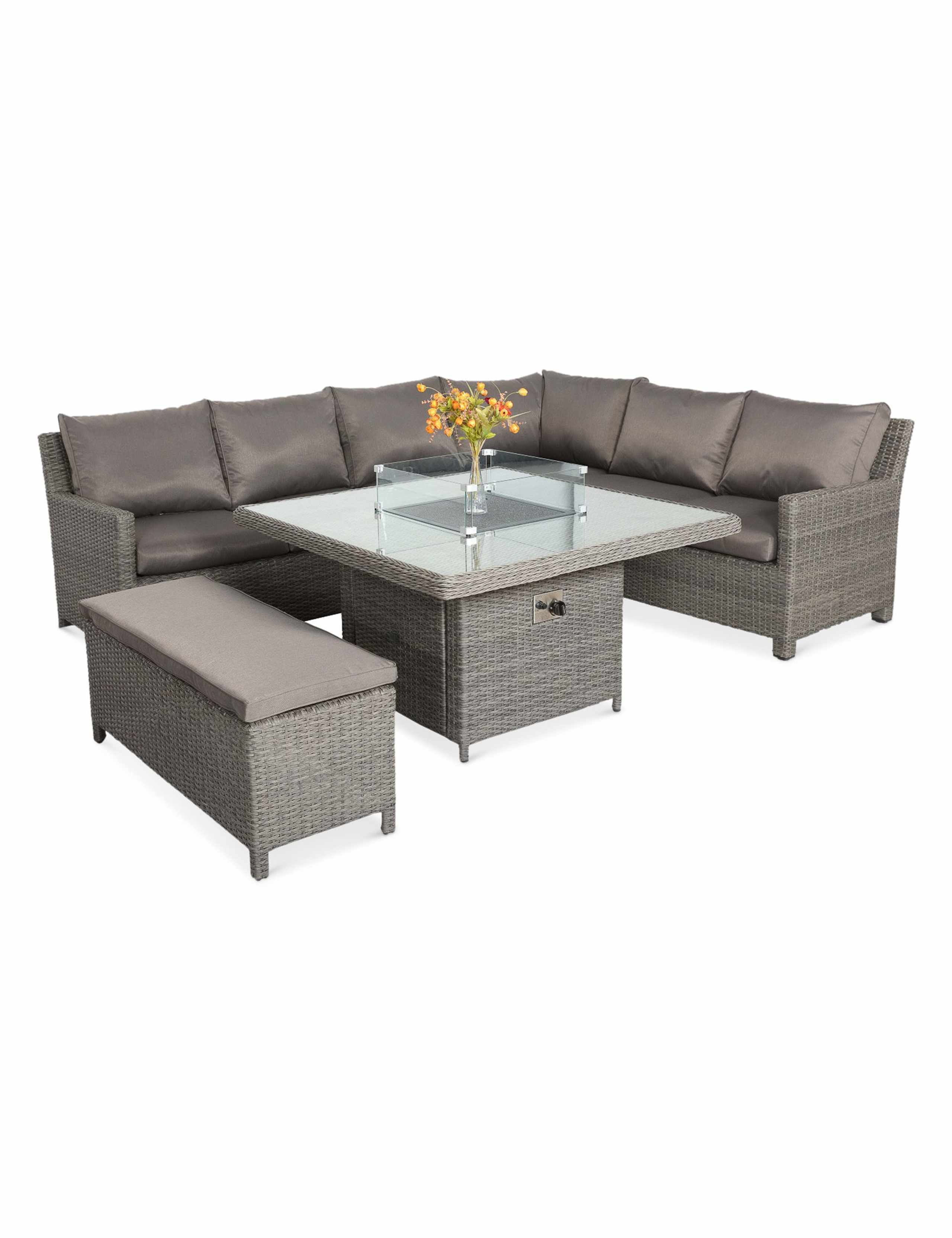 Paris Deluxe Firepit Dining Set 2 of 12