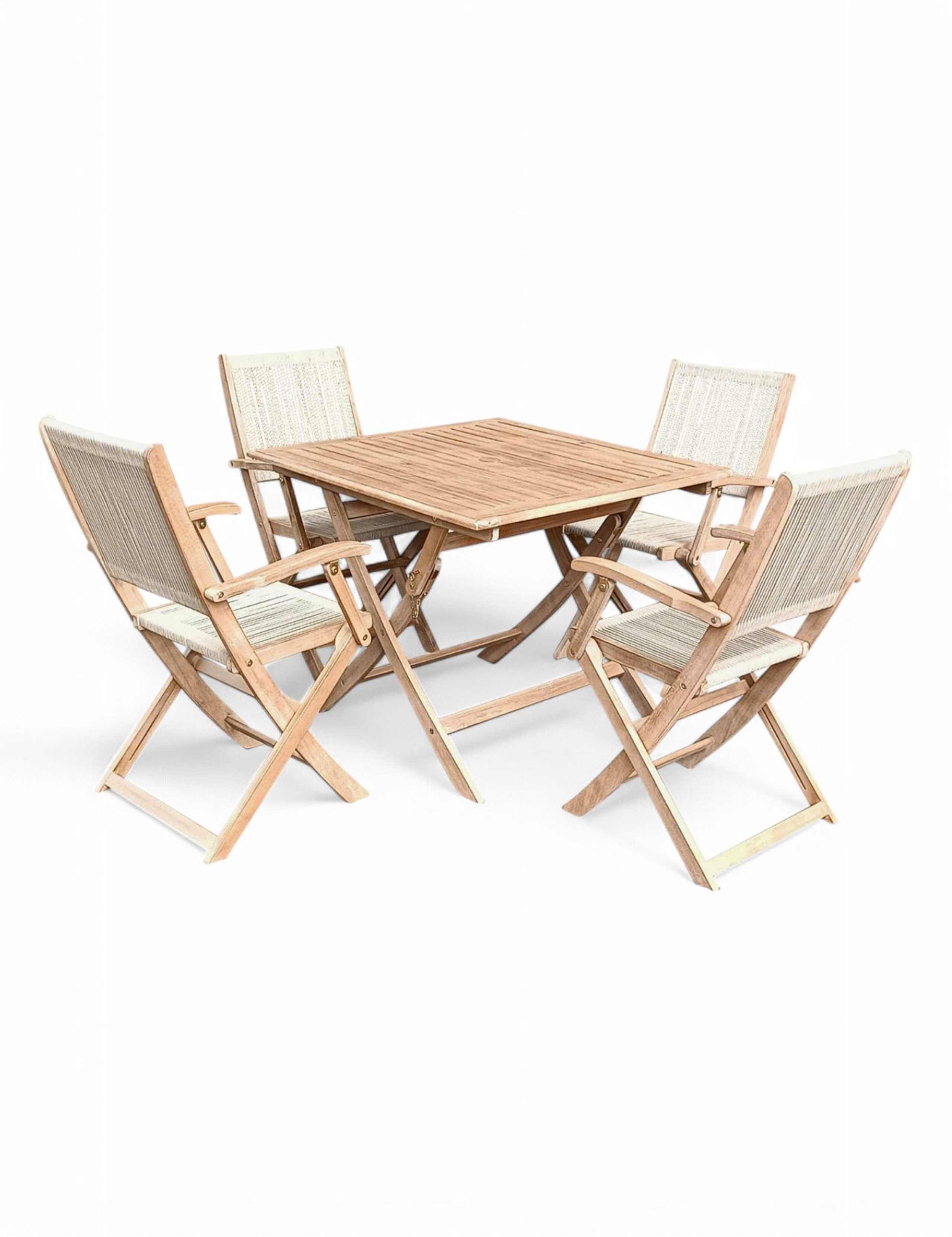 London 4 Seater Rope Folding Dining Set 2 of 3