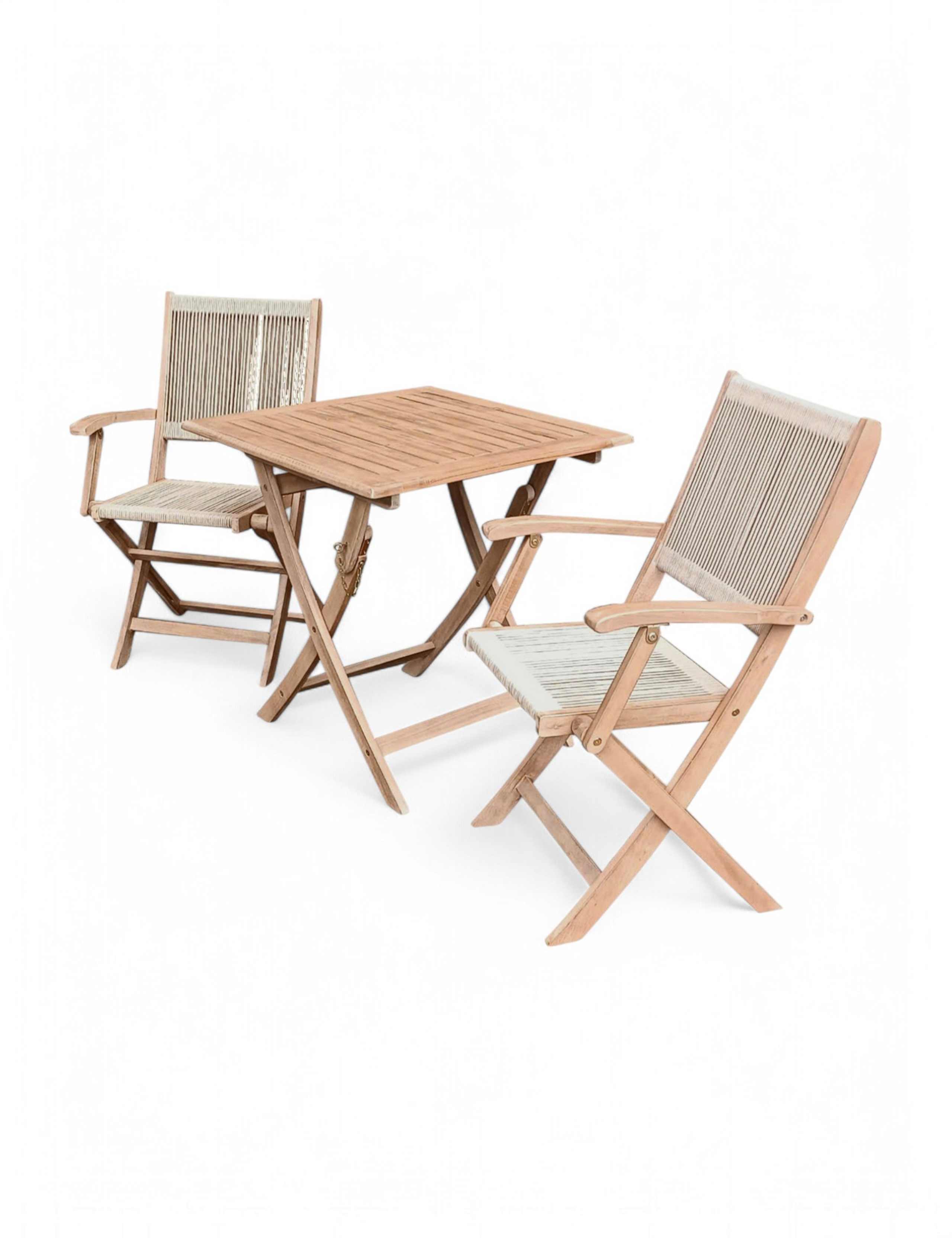 London 2 Seater Rope Bistro Folding Set 2 of 4