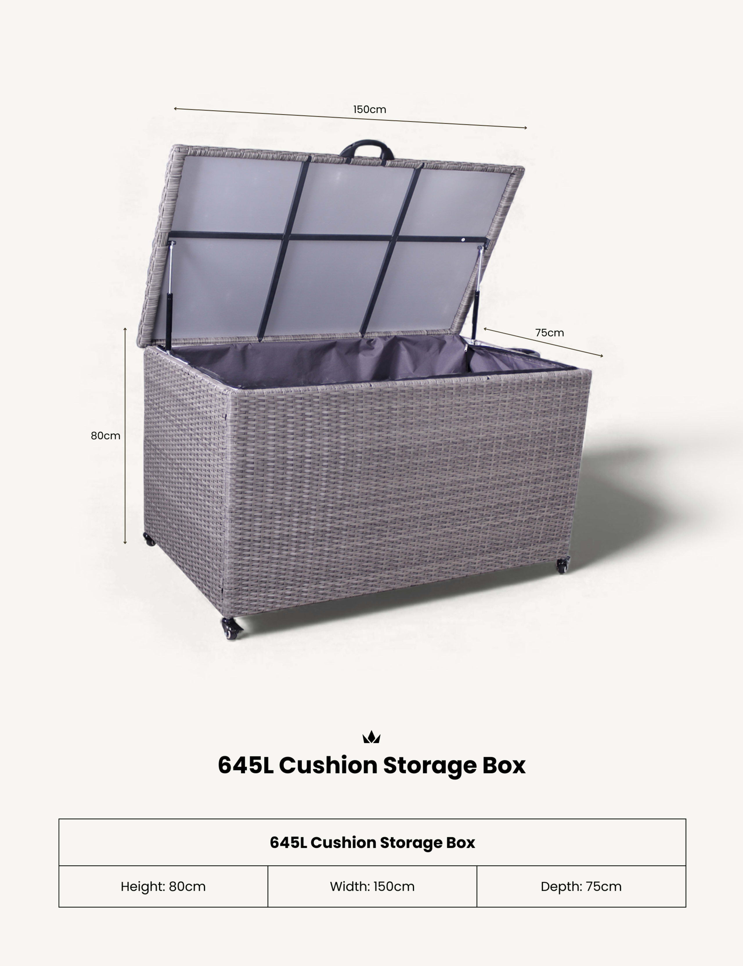 Rattan Outdoor Cushion Storage Box 645L 6 of 9