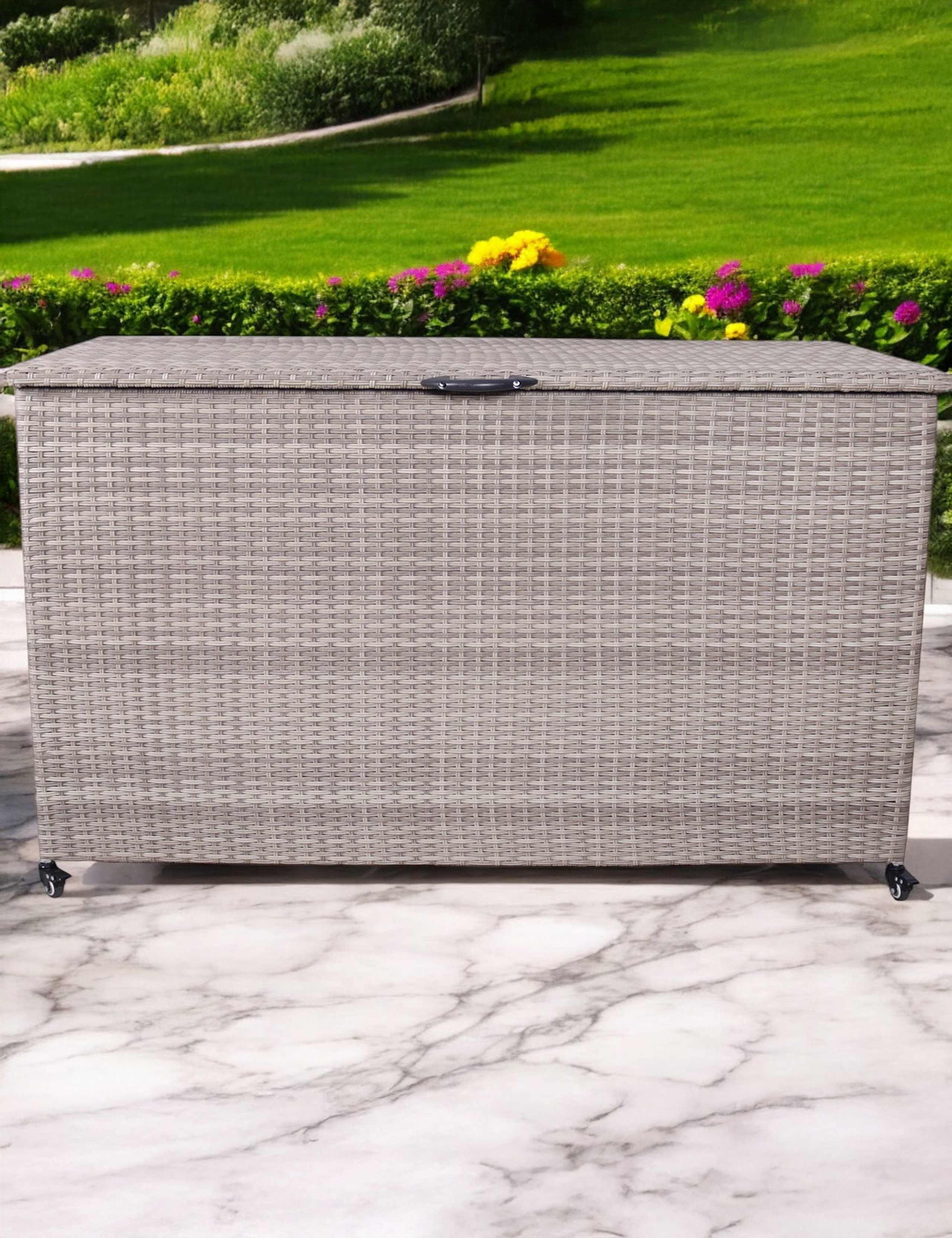 Rattan Outdoor Cushion Storage Box 645L 1 of 3