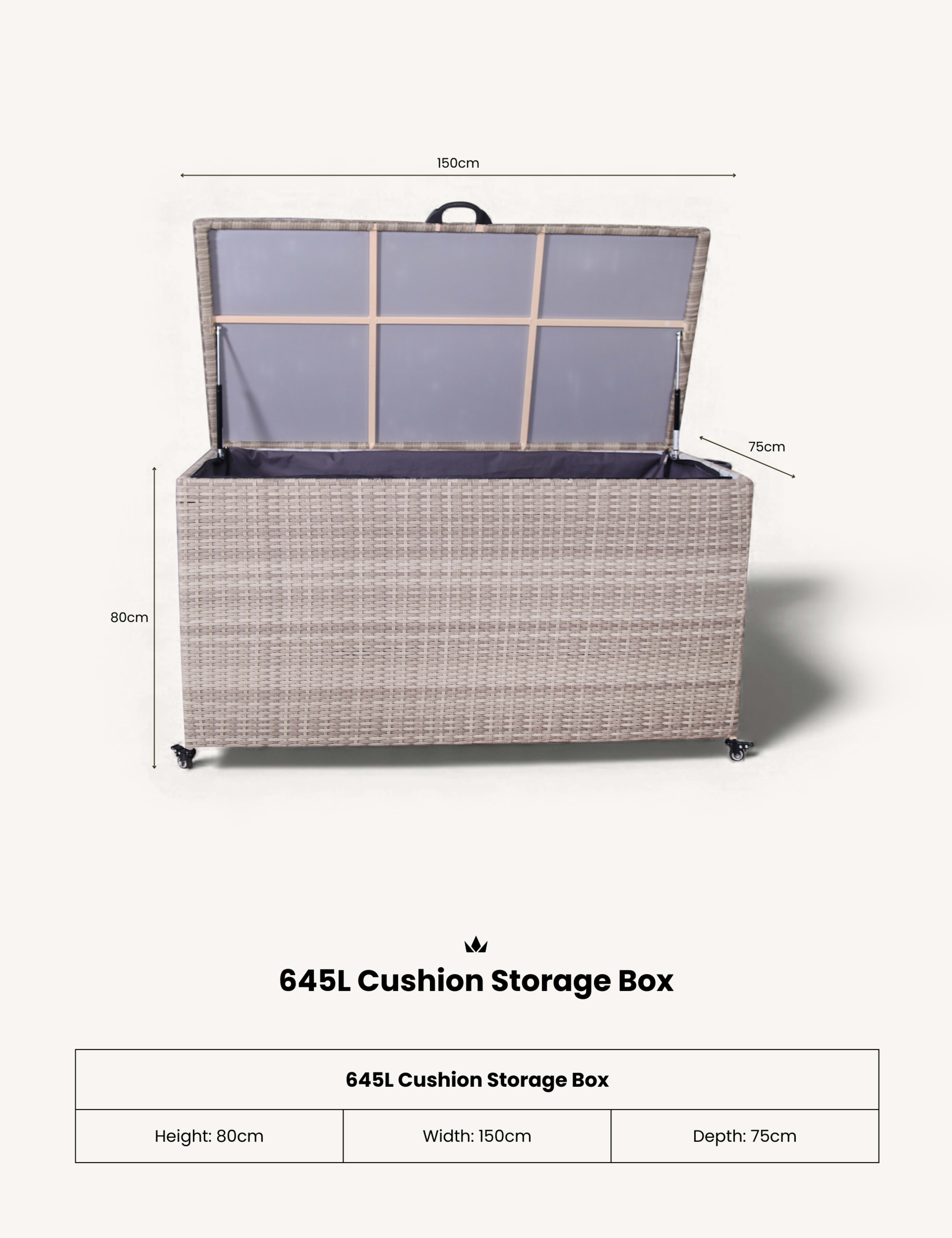 Rattan Outdoor Cushion Storage Box 645L 6 of 9