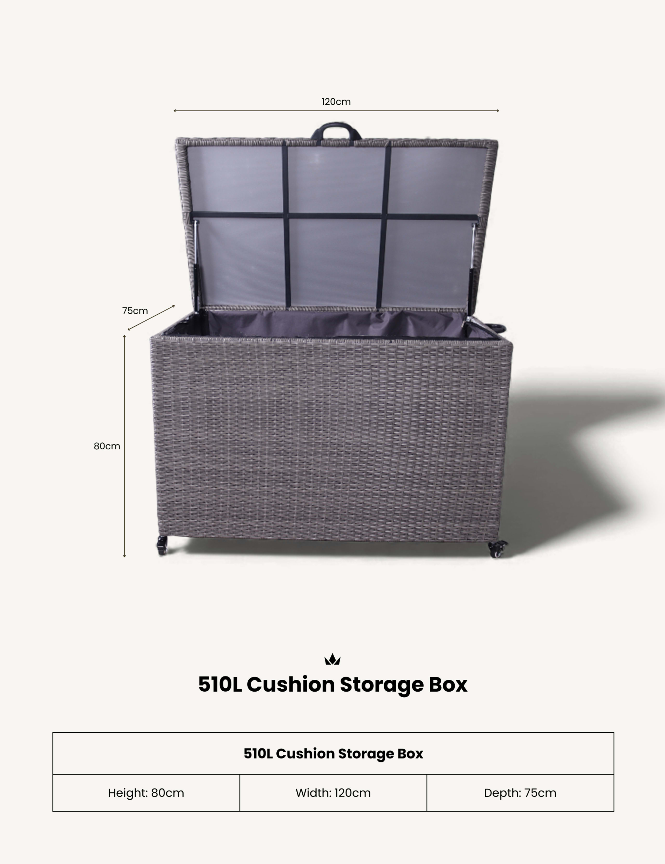 Rattan Cushion Storage Box 510L 6 of 9