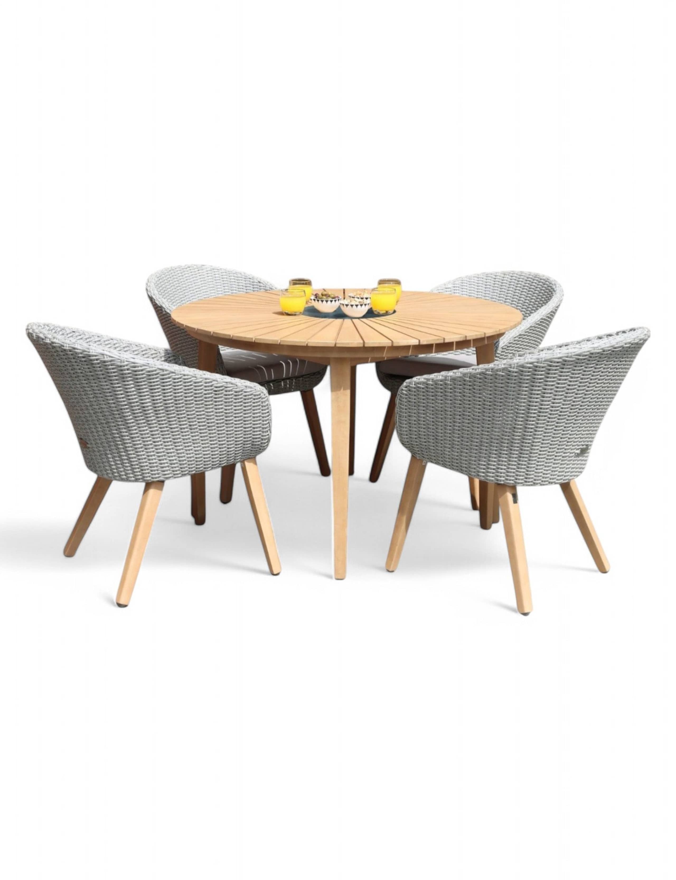Roma 4 Seater Round Dining Set. 2 of 10