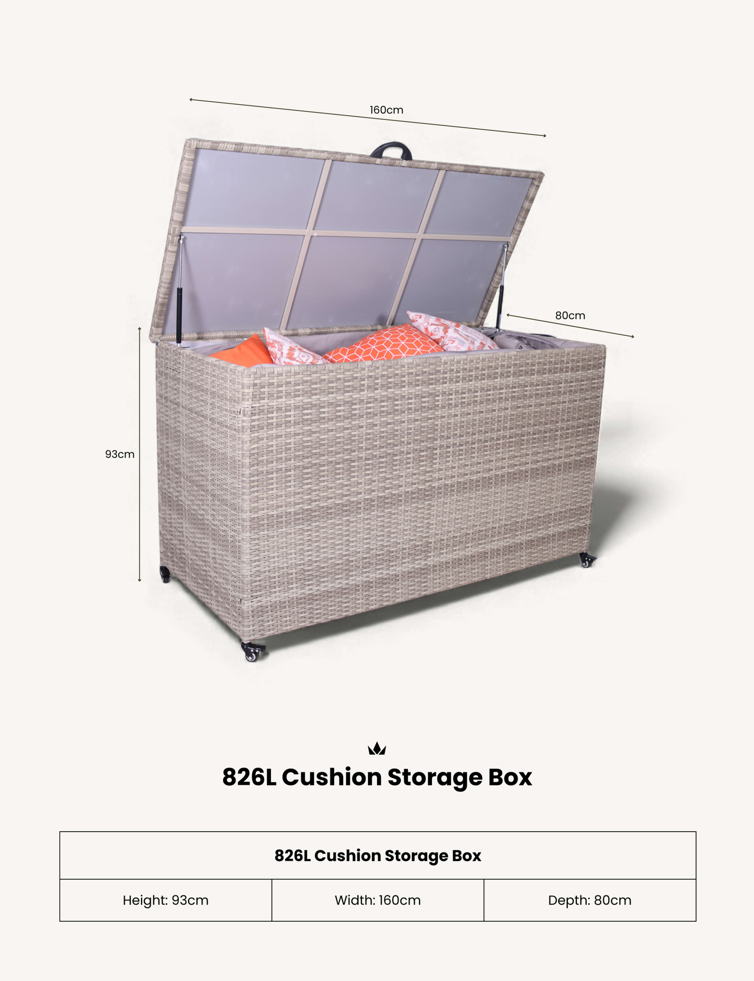 Rattan Outdoor Cushion Storage Box 826L 7 of 10