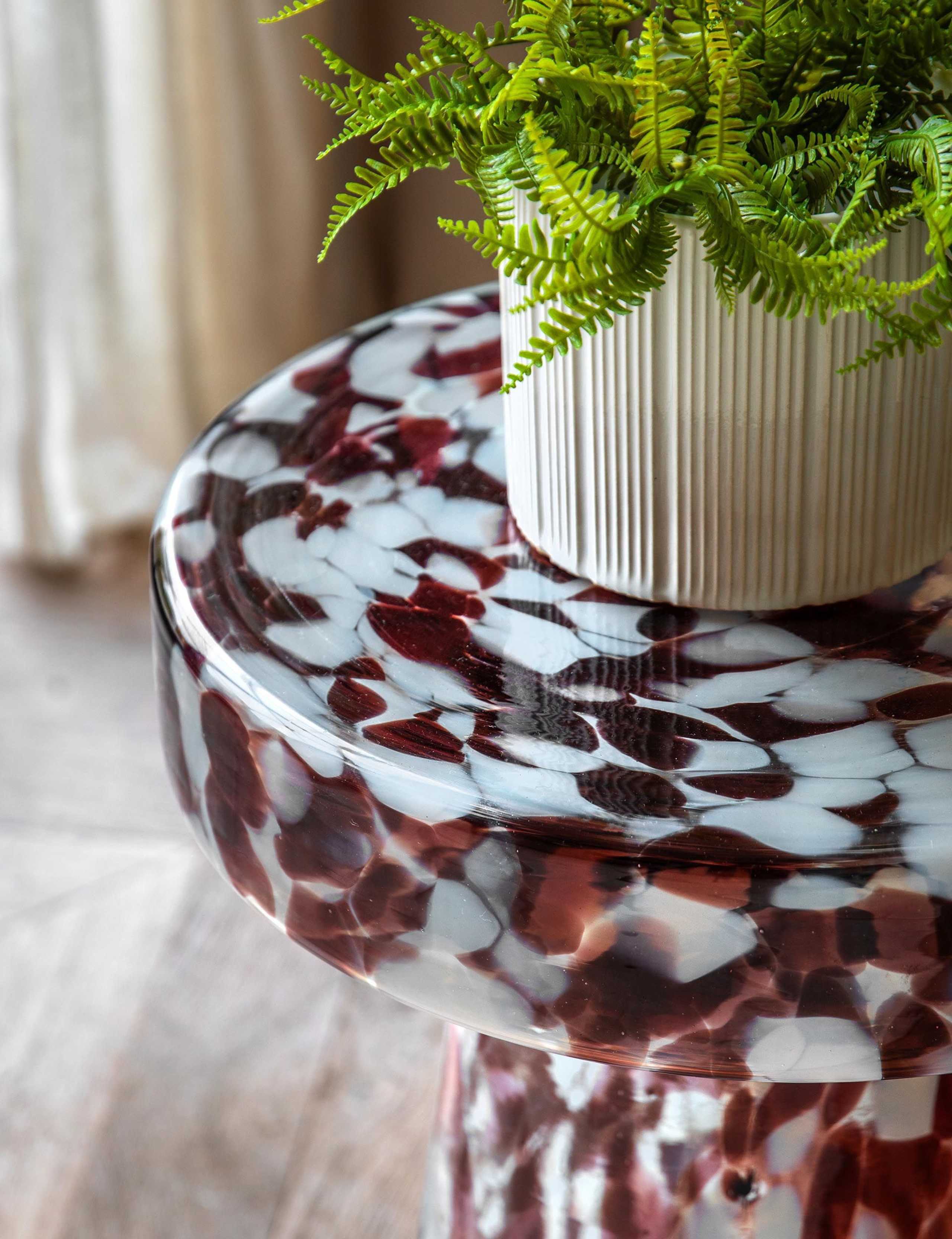 Murano Leopard Glass Round Side Table 5 of 7