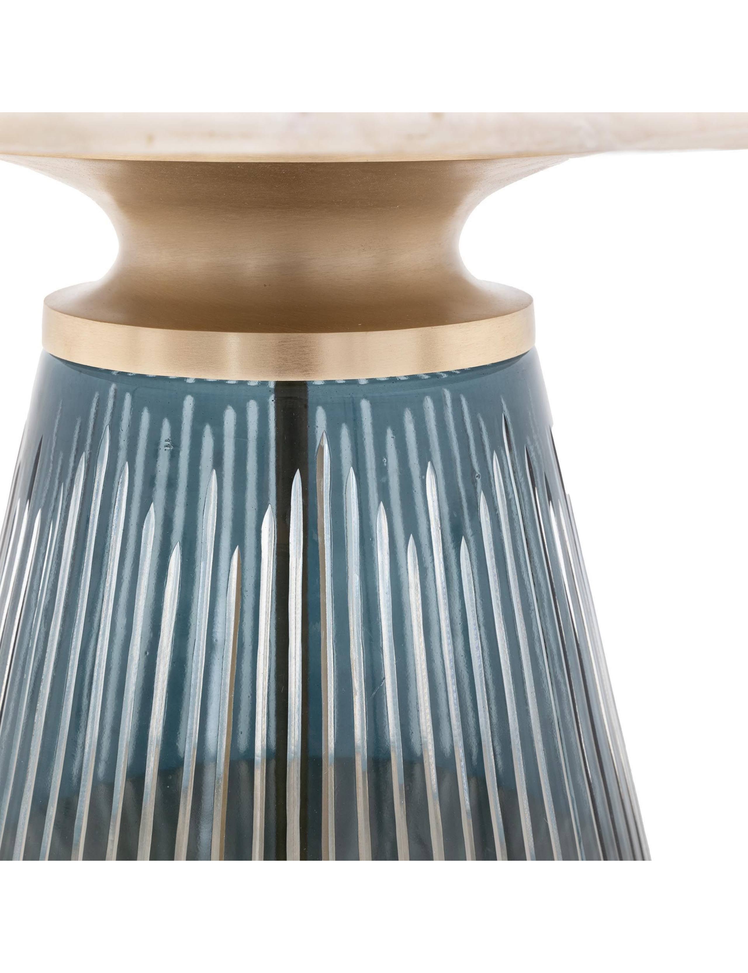 Seville Marble Top Metal & Glass Coffee Table 5 of 7