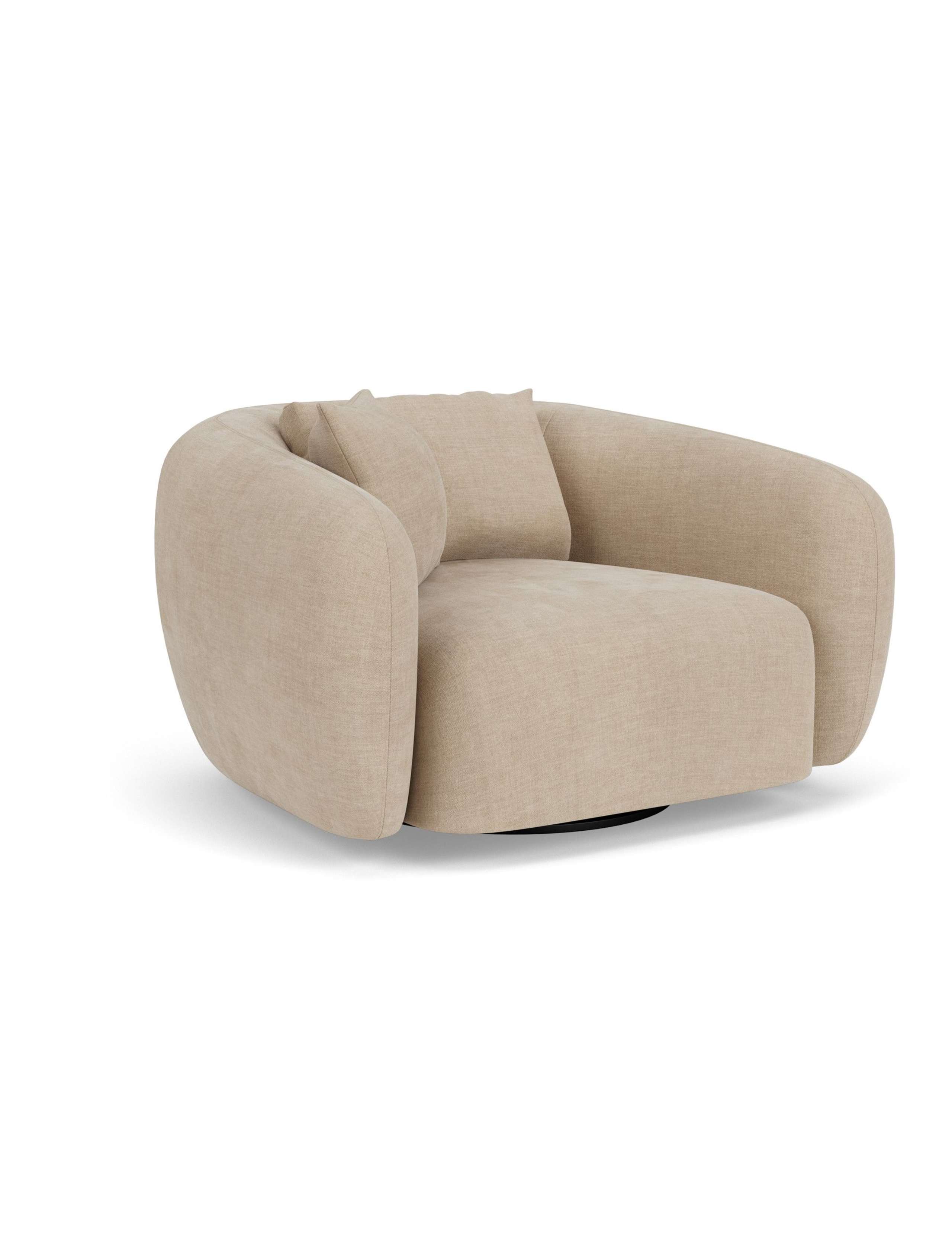 Cocoon Chenille Swivel Snuggle Chair 2 of 4