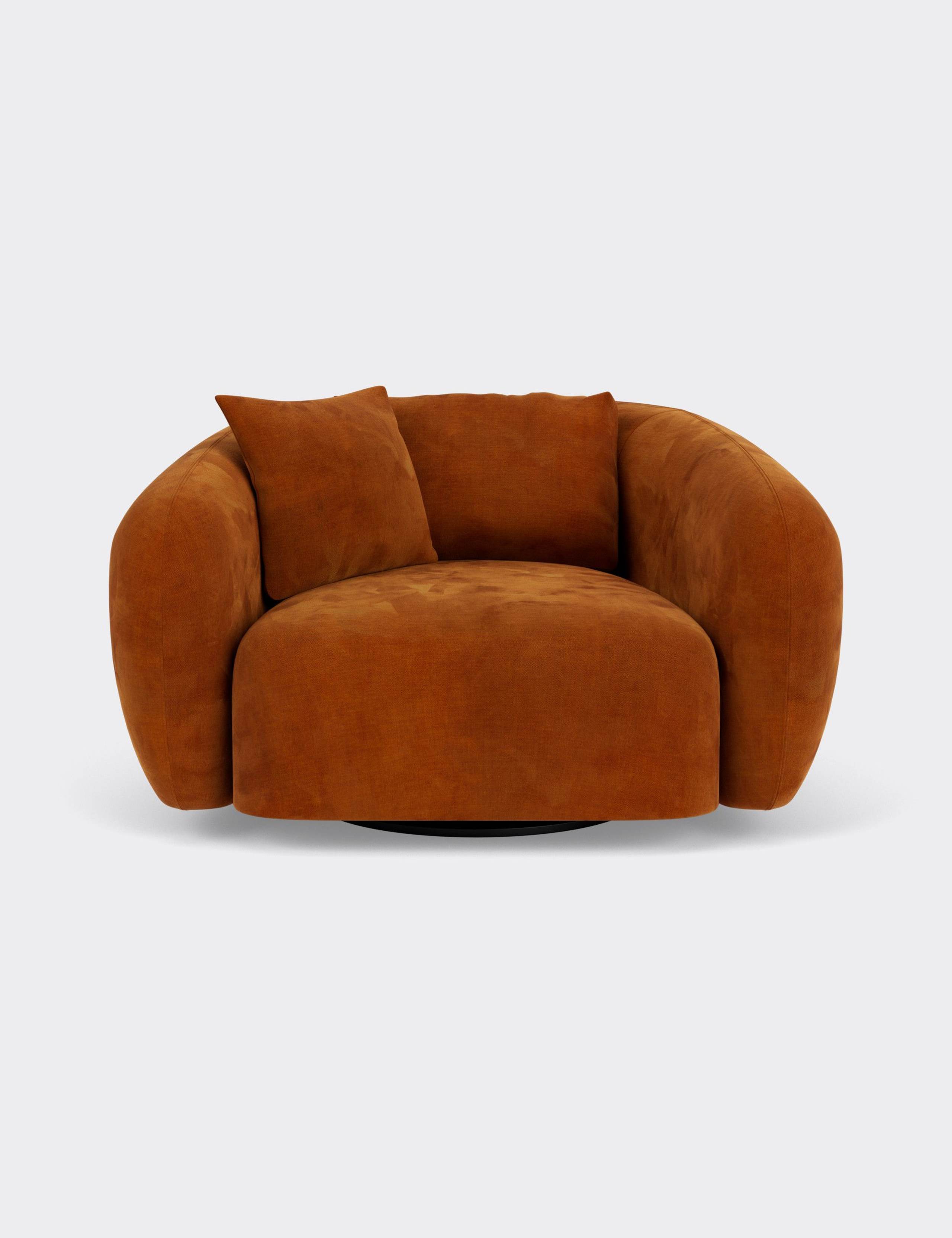 Cocoon Chenille Curved Snuggle Chair 3 of 7