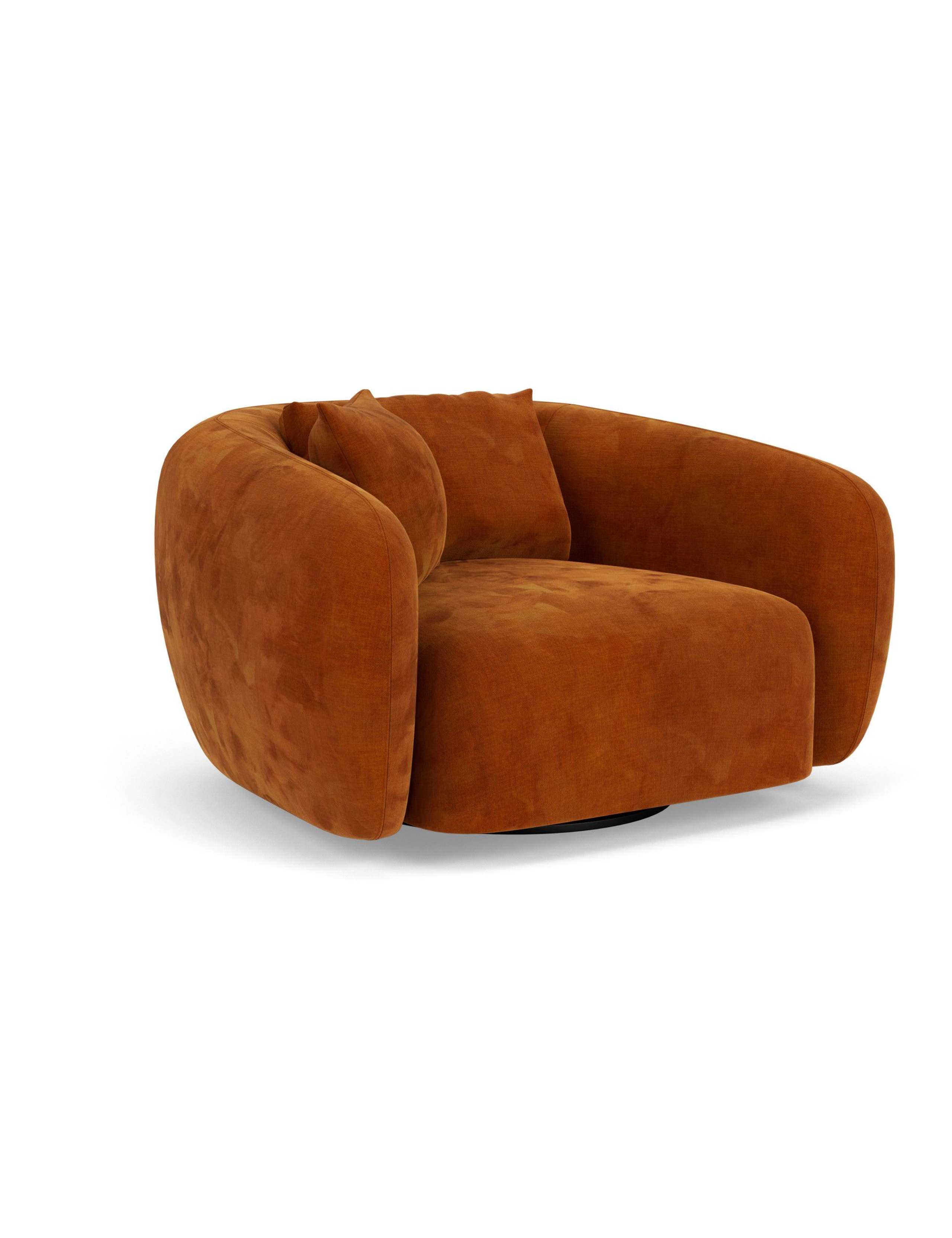 Cocoon Chenille Curved Snuggle Chair 4 of 7