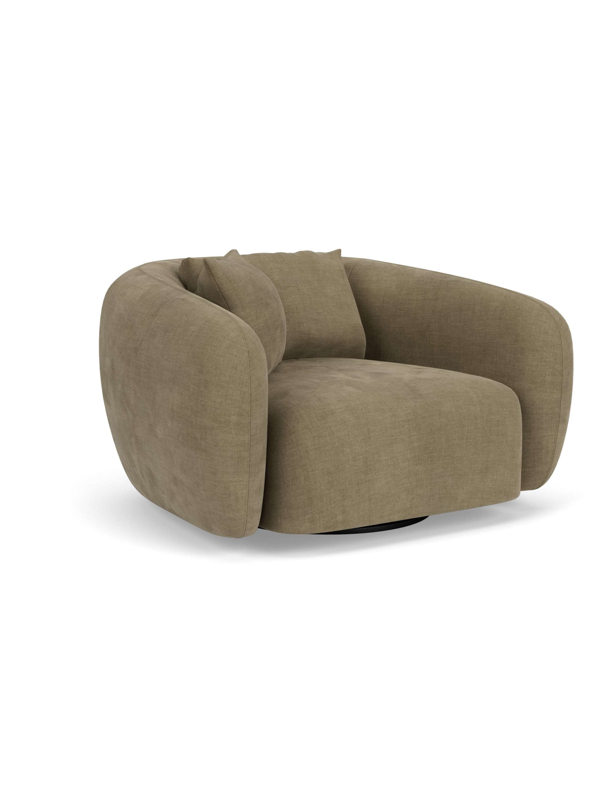 Cocoon Chenille Swivel Snuggle Chair 2 of 6