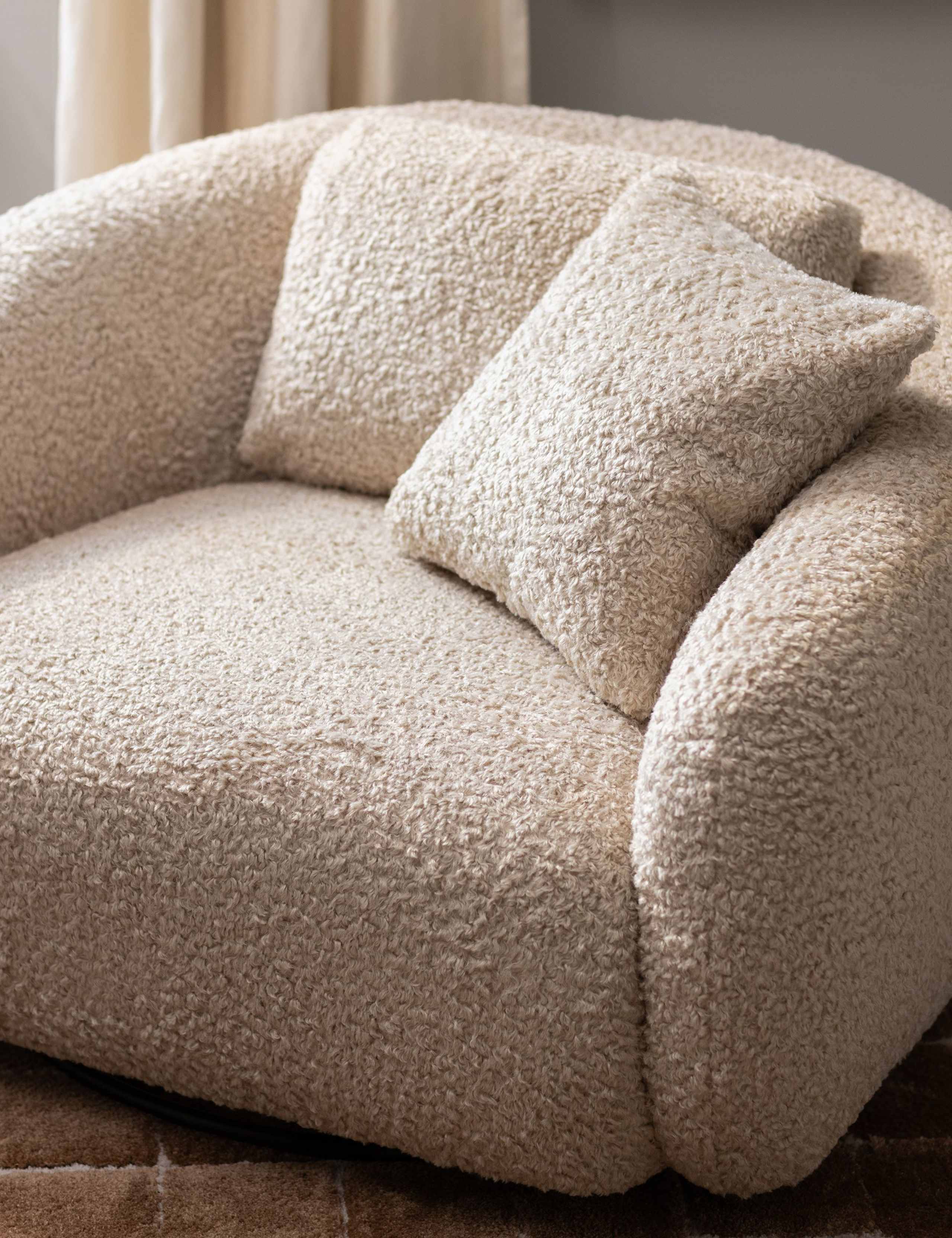 Cocoon Faux Sheepskin Swivel Snuggle Chair 3 of 9