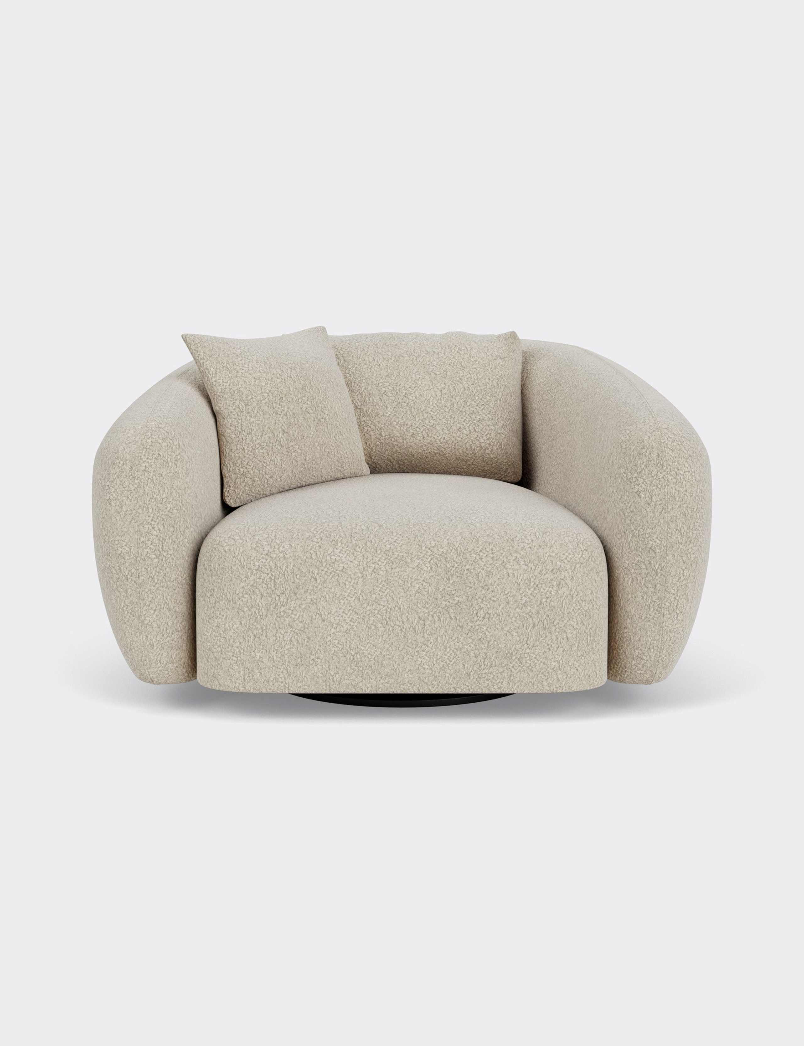 Cocoon Faux Sheepskin Swivel Snuggle Chair 5 of 9