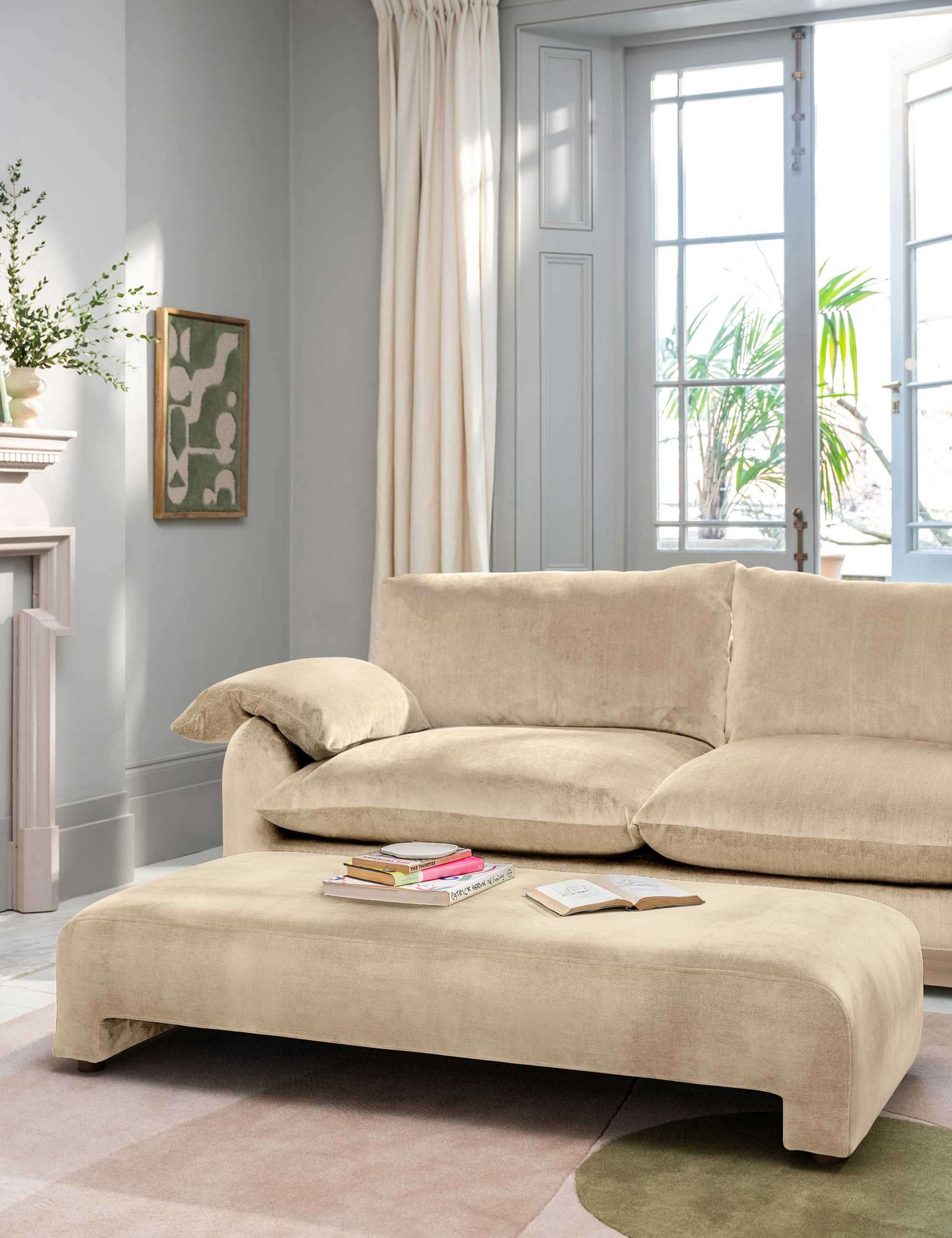 Orson Chenille Footstool 1 of 5