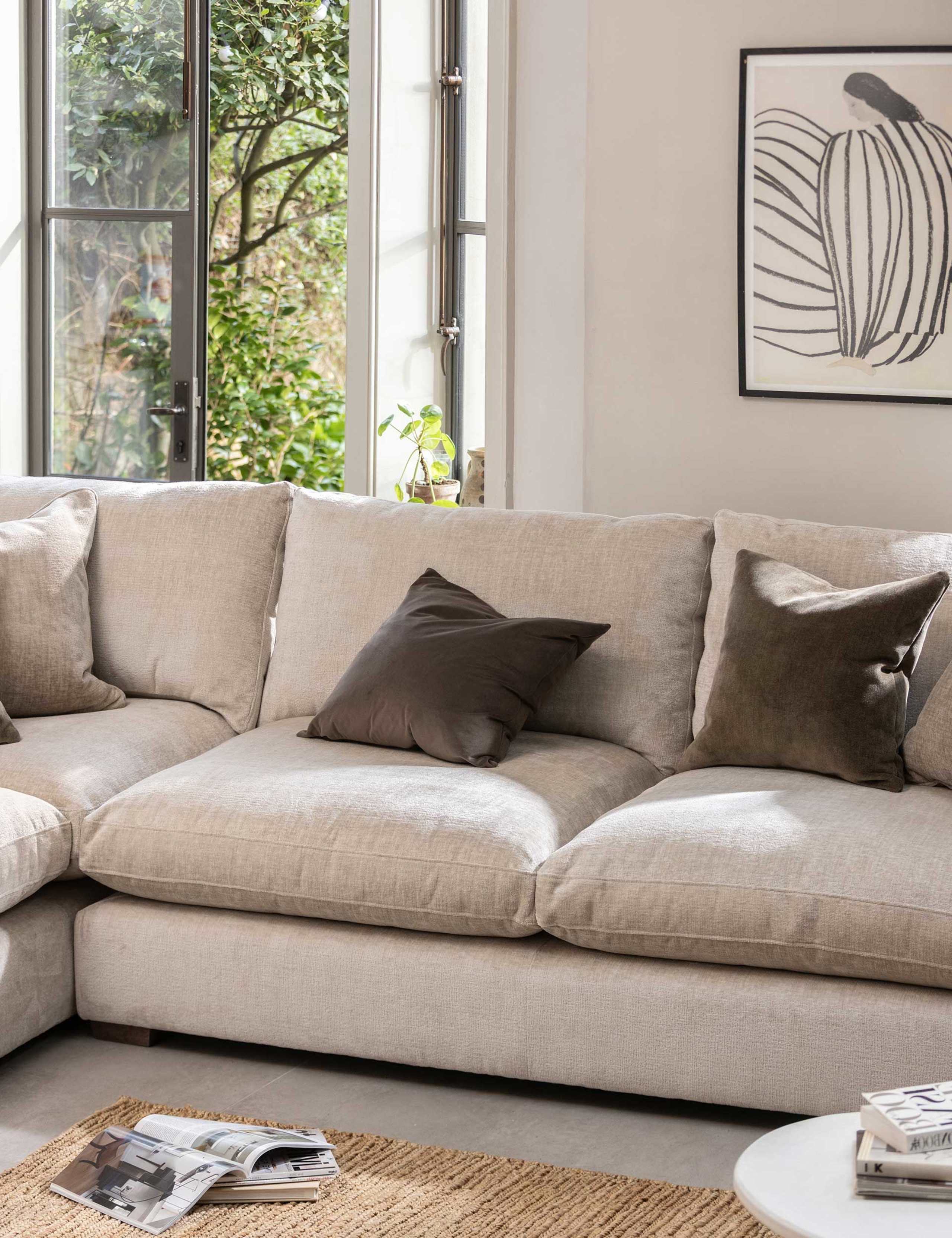 Palmer Textured Chenille Left Hand Corner Sofa 3 of 5