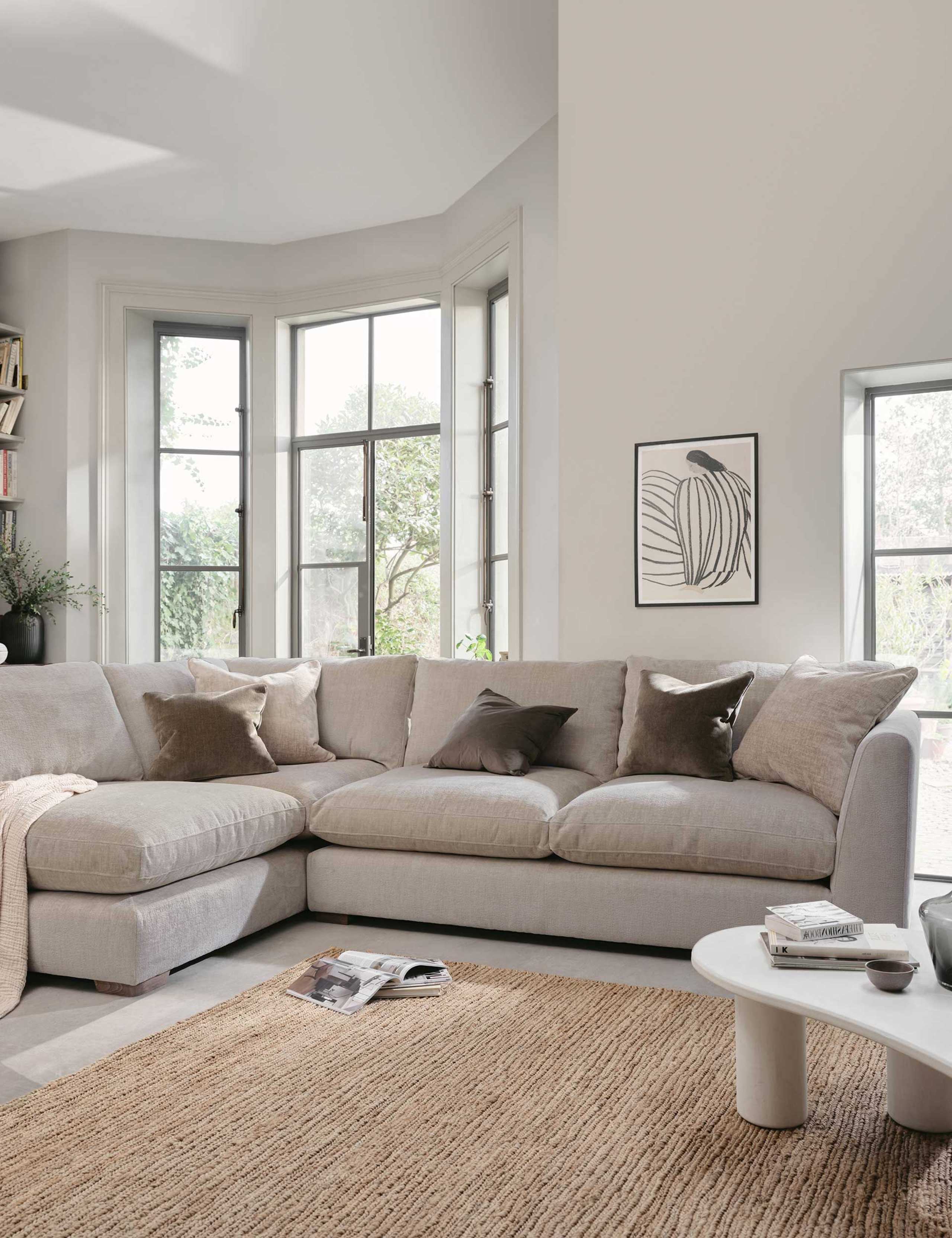 Palmer Textured Chenille Left Hand Corner Sofa 1 of 4