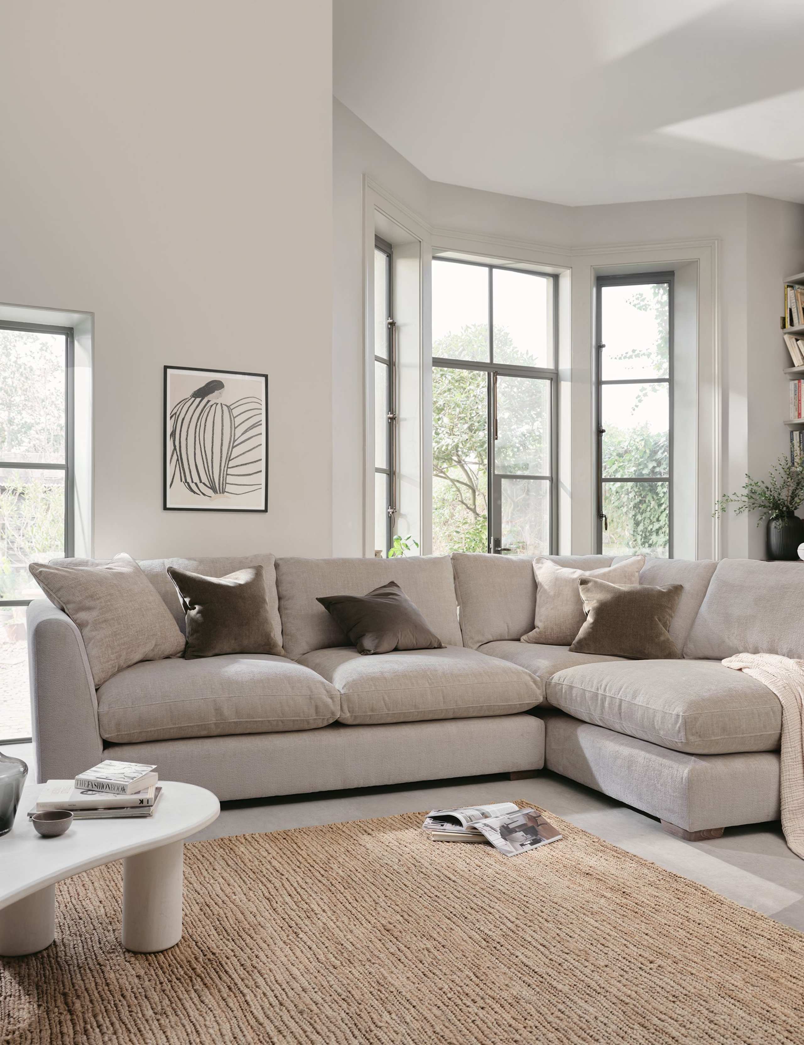 Palmer Textured Chenille Right Hand Corner Sofa 1 of 8