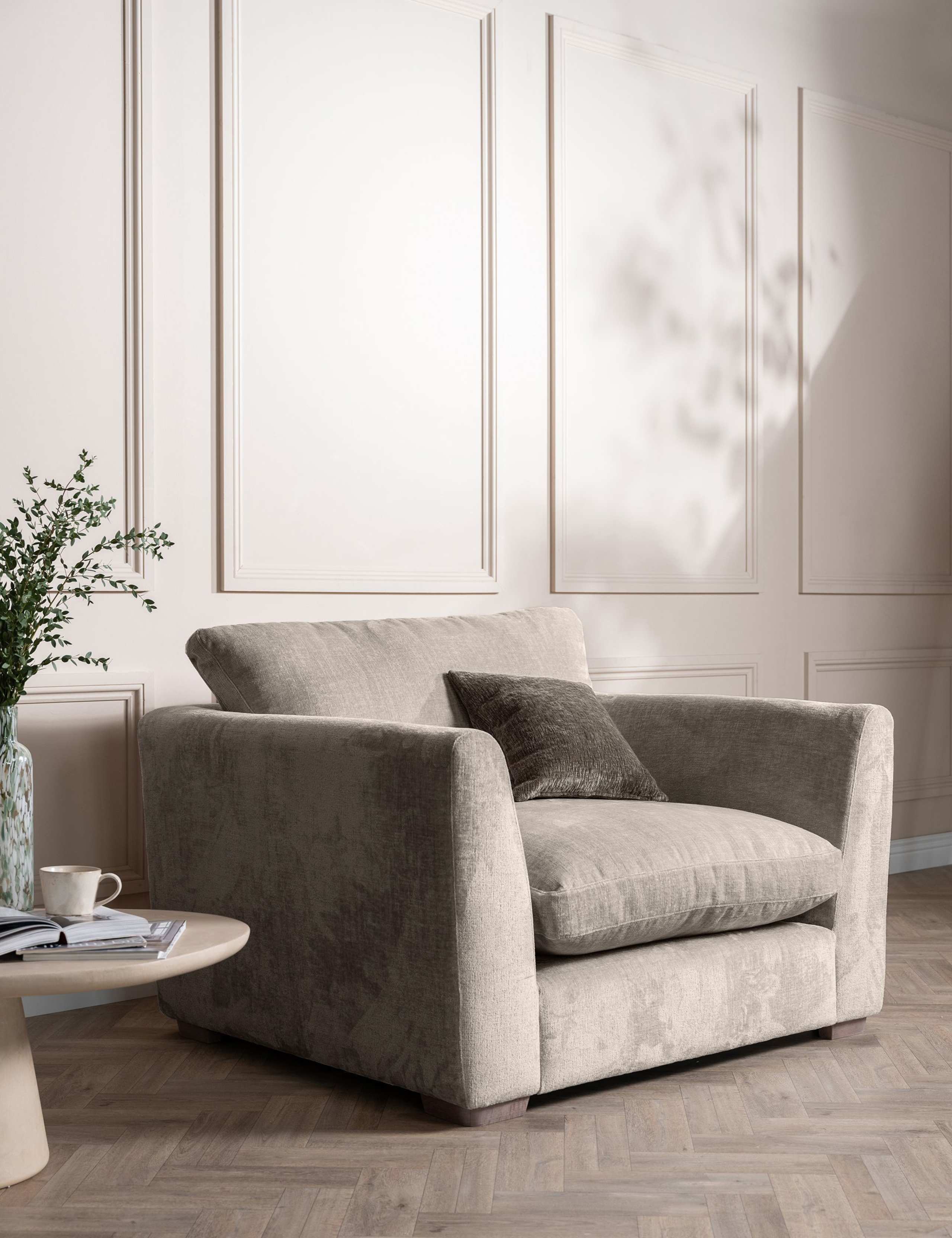 Palmer Textured Chenille Snuggle Chair 1 of 4