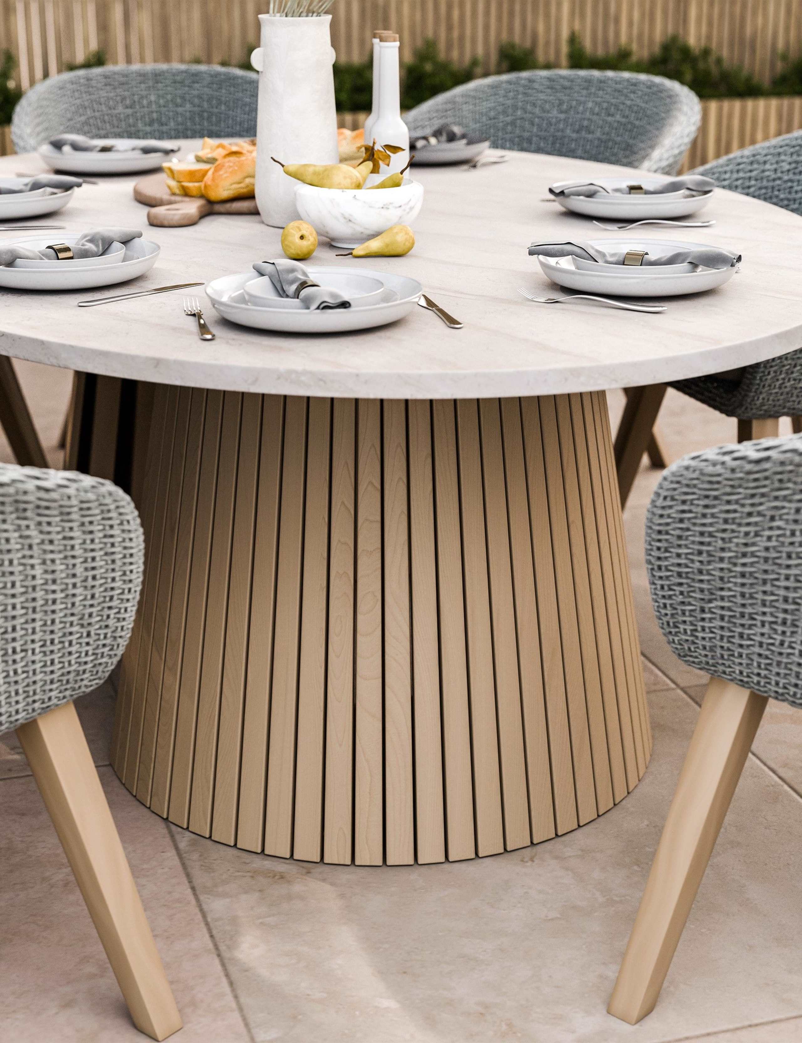 Saturn Ellipse 8 Seater Dining Table With Sol Chairs 3 of 4