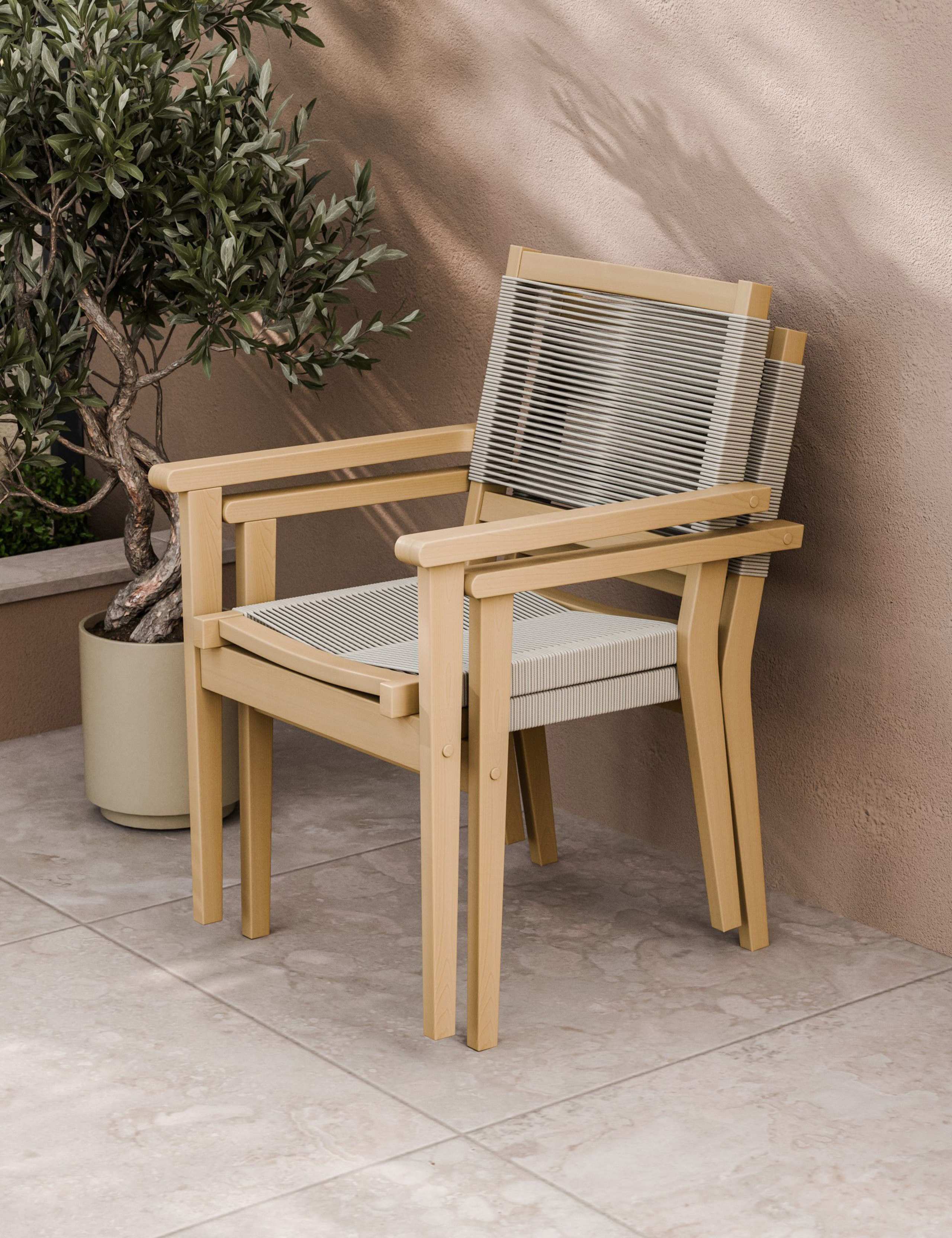 Luna 6 Seater Dining Set with Roma Stacking Chairs 2 of 5