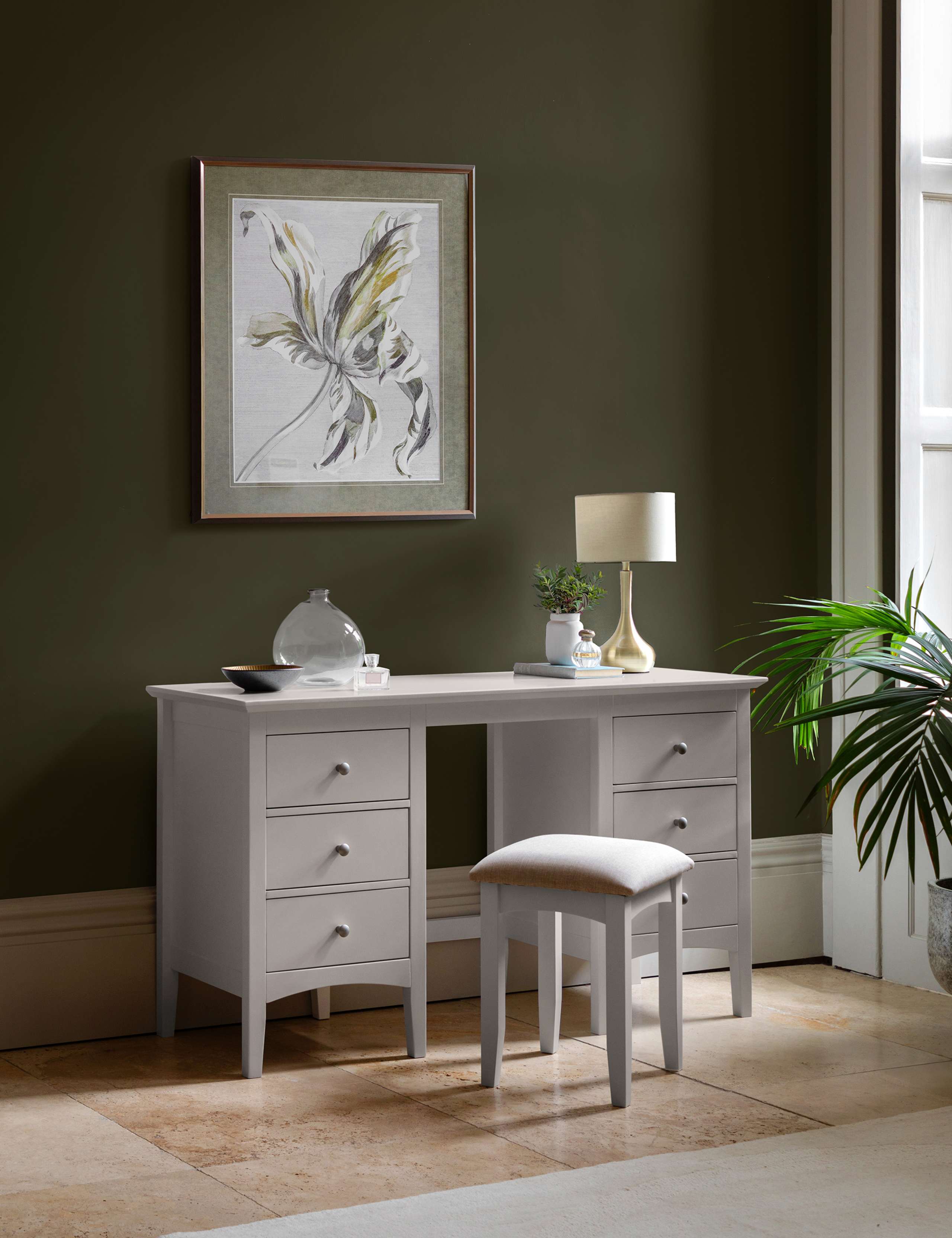 Hastings Grey Dressing Table & Stool 1 of 14