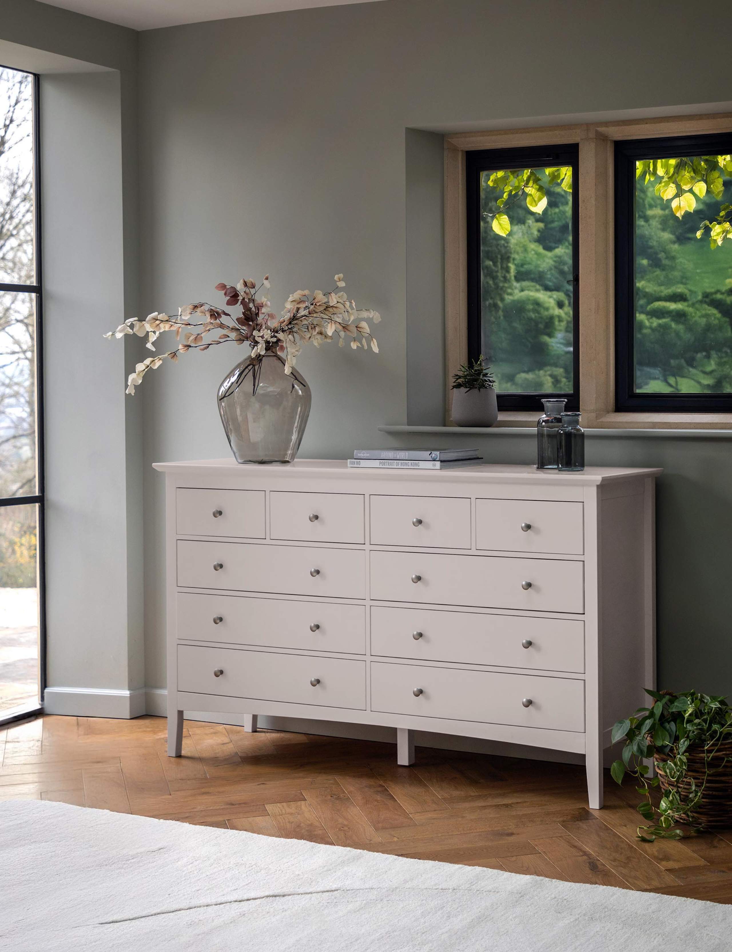 Hastings Grey Wide 10 Drawer Chest 1 of 13