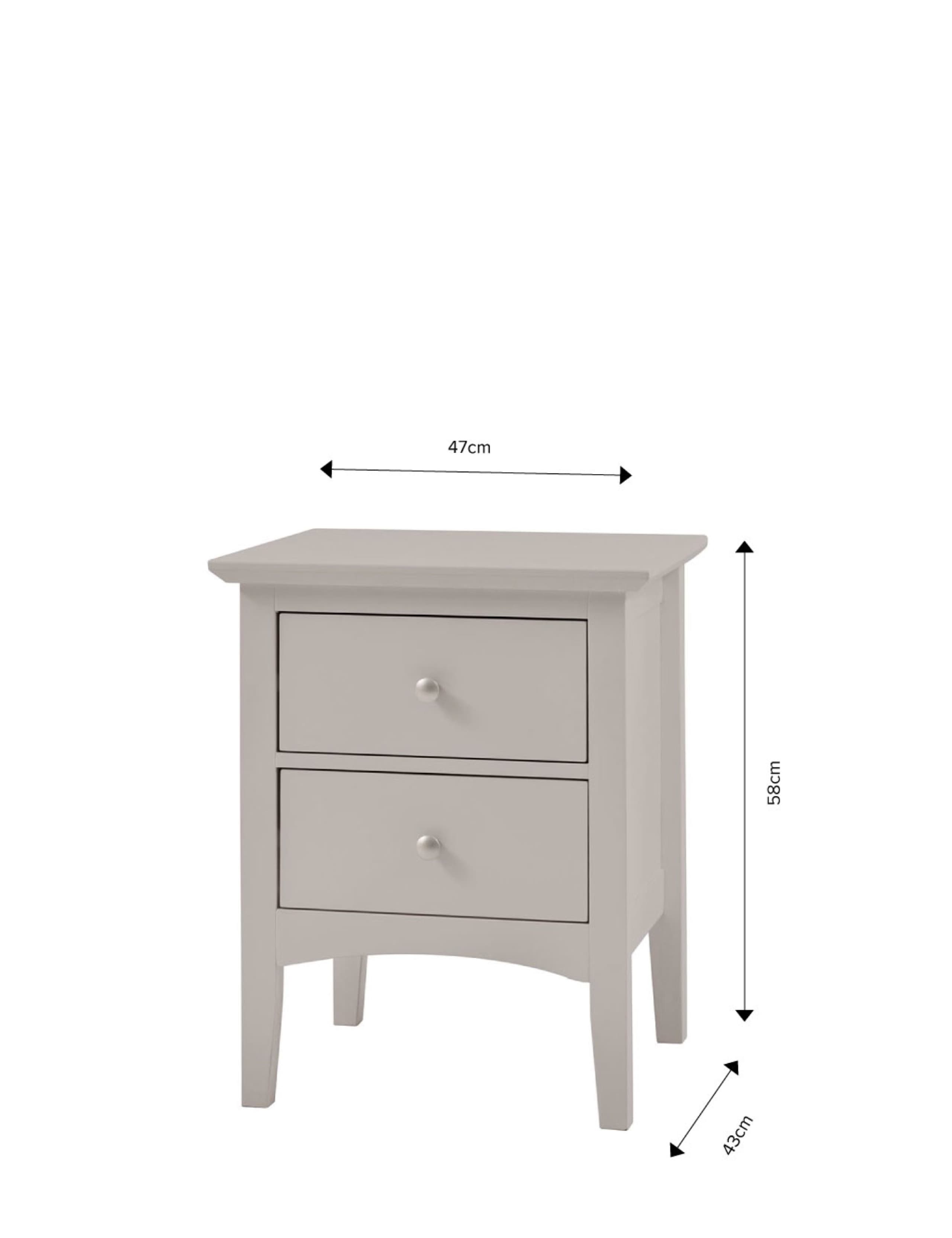 Hastings Grey 2 Drawer Bedside Table 6 of 6
