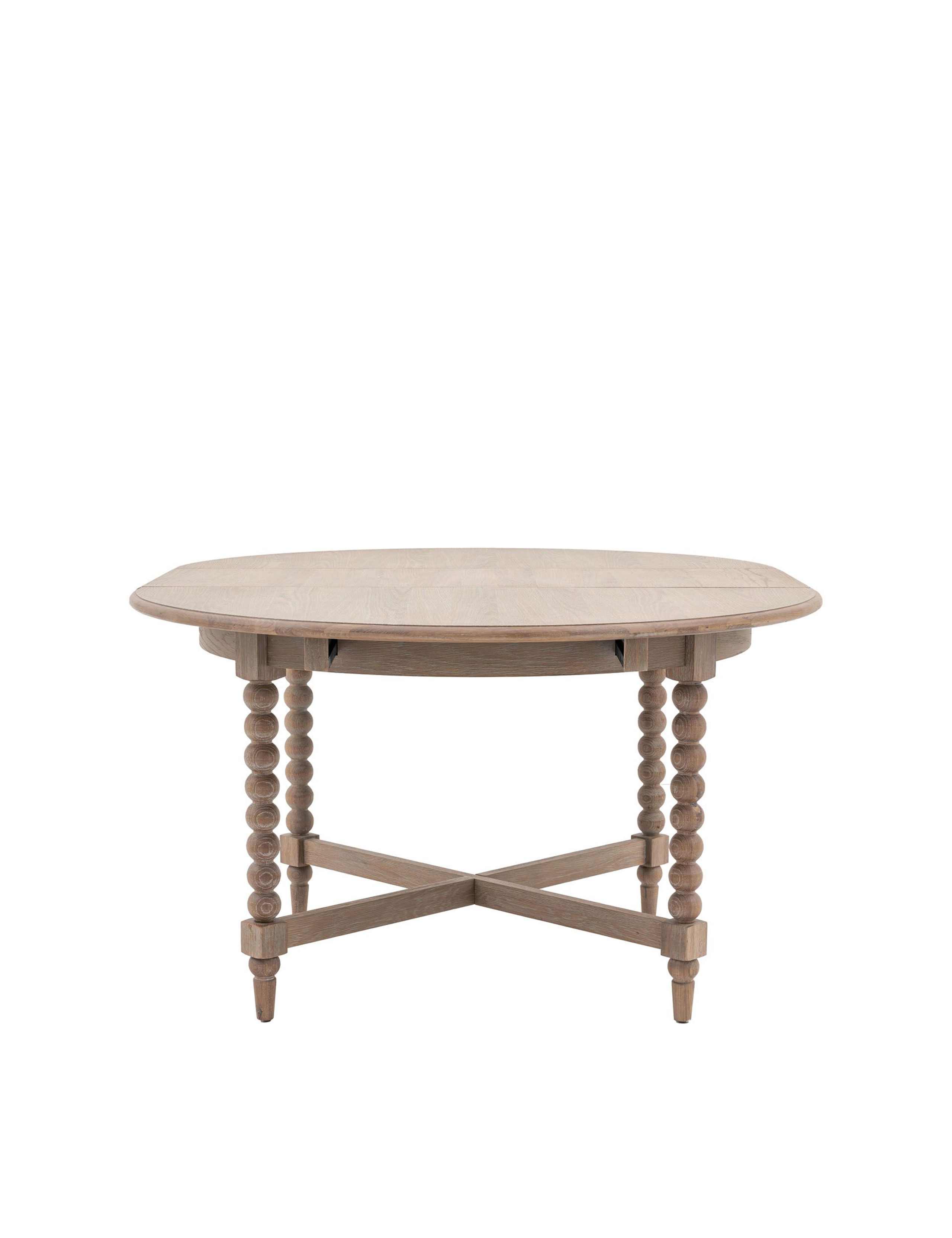 Artisan Oak Round Extendable Dining Table 2 of 8