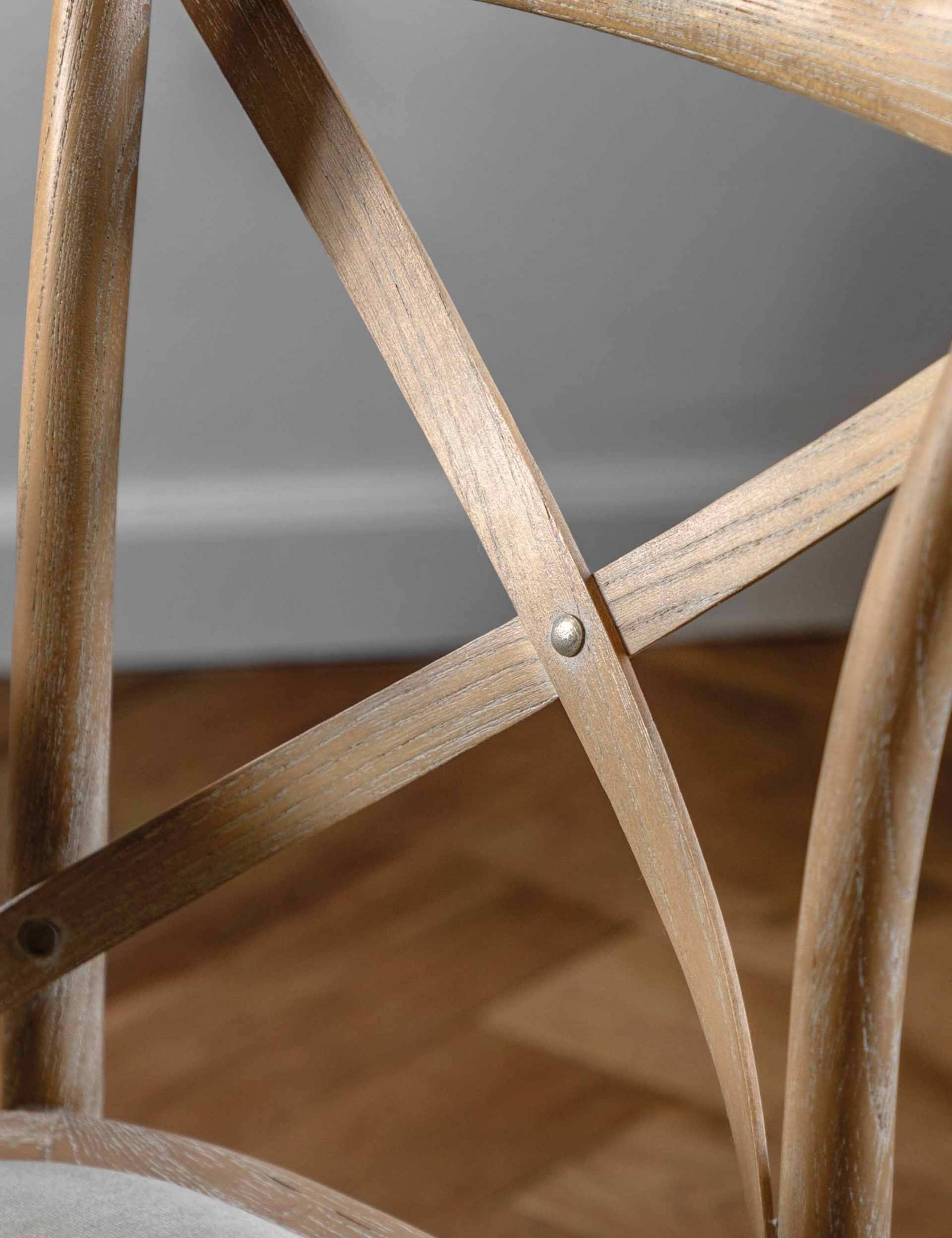 Set of 2 Pavilion Washed Linen Oak Chairs 4 of 8