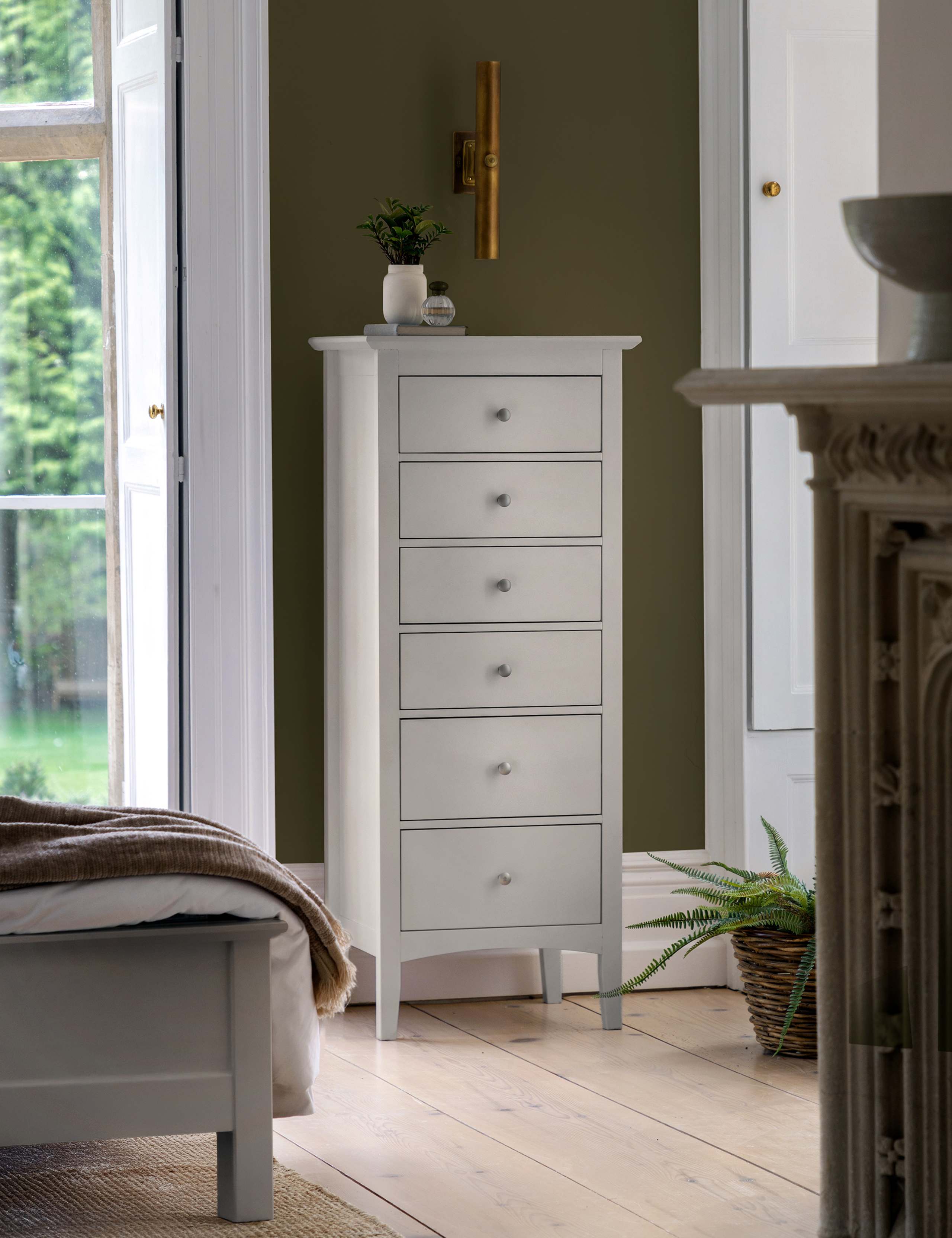 Hastings Grey Tall 6 Drawer Chest 1 of 13