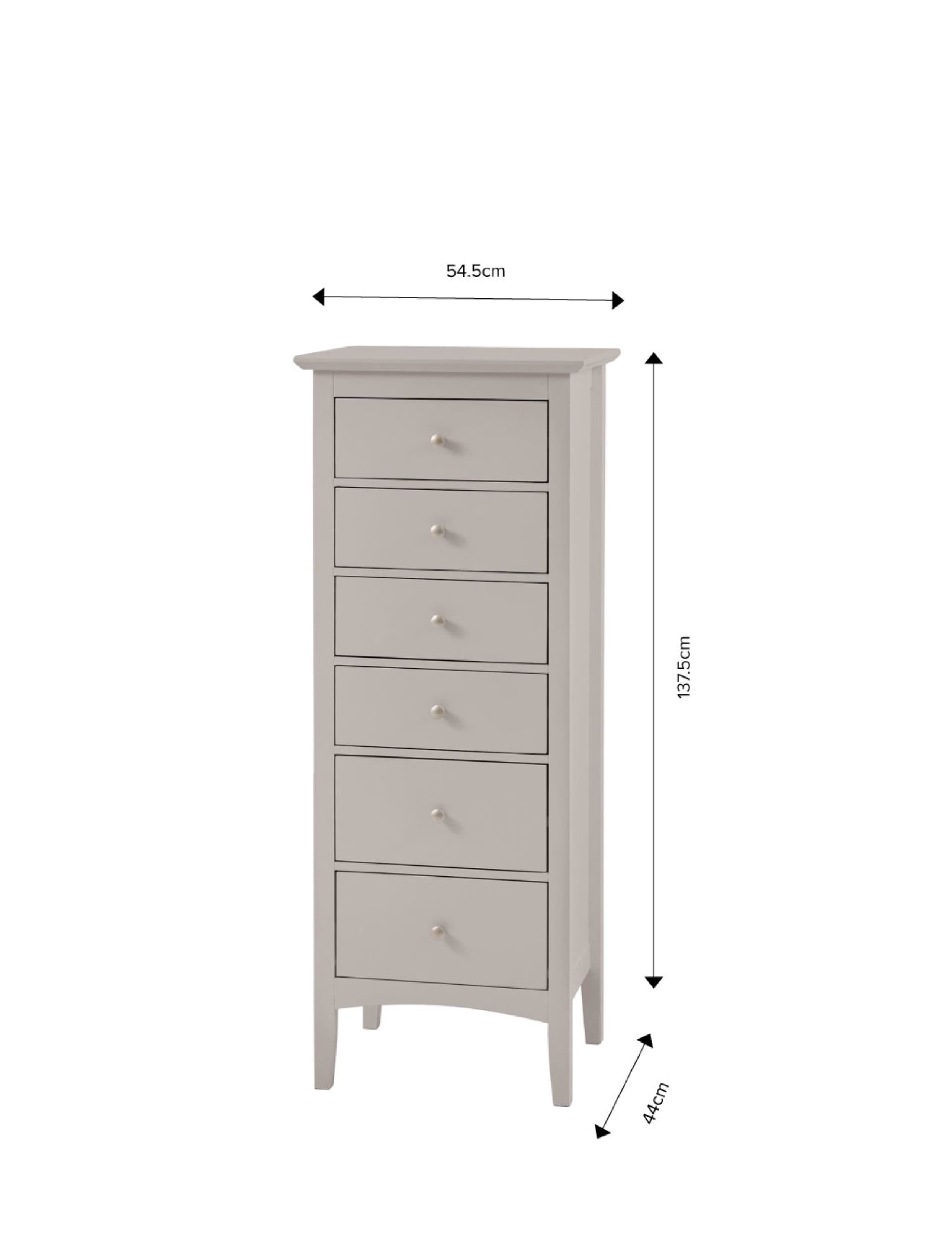 Hastings Grey Tall 6 Drawer Chest 7 of 7