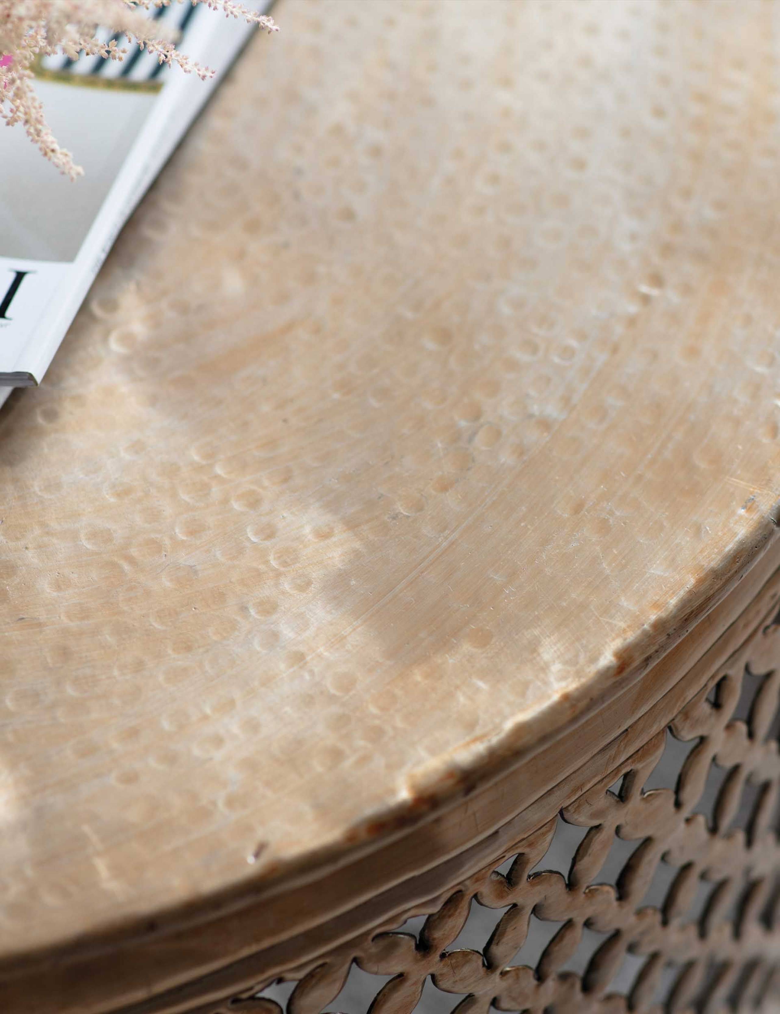 Khalasar Round Metal Latticed Coffee Table 3 of 3