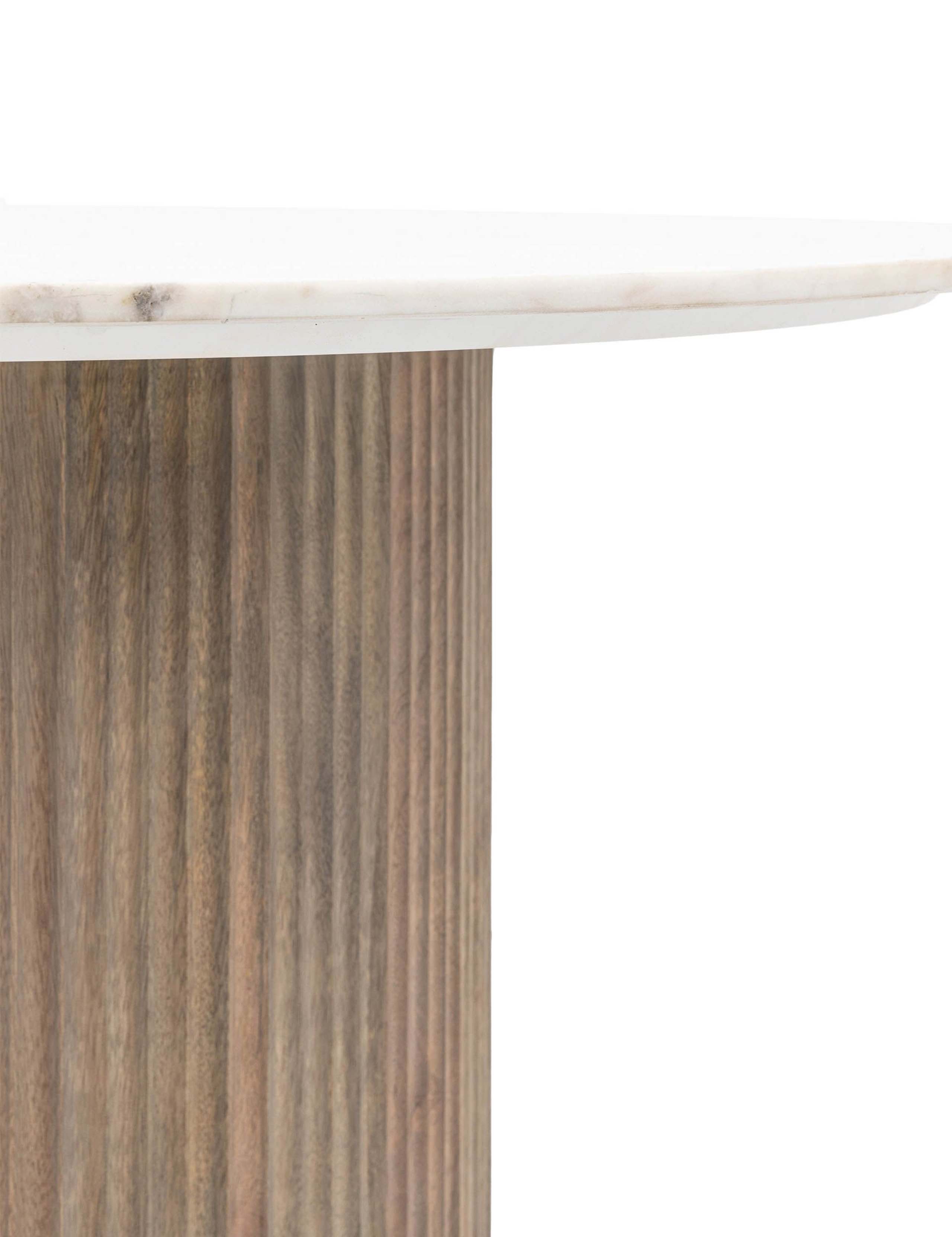 Marmo Marble Mango Wood Round Dining Table 6 of 6