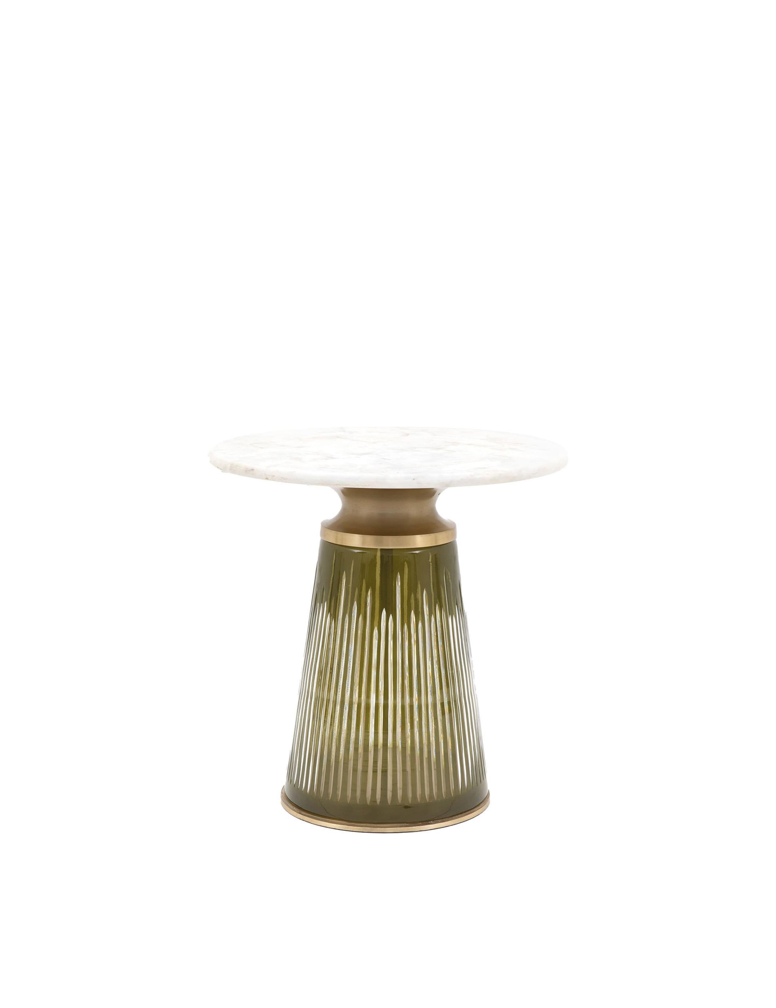 Seville Marble and Glass Side Table 2 of 4