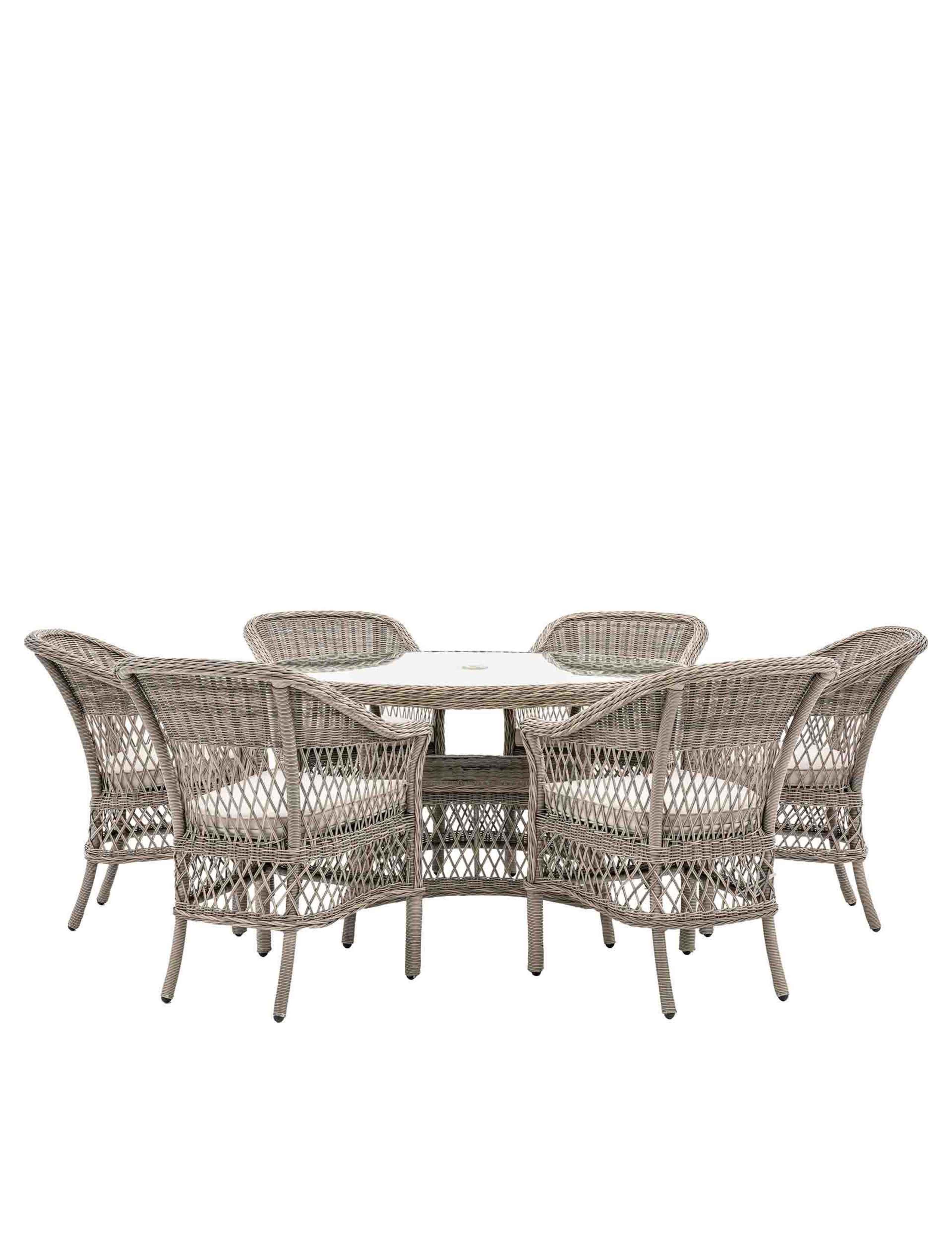 Menton 6 Seater Round Garden Table and Chairs 2 of 8