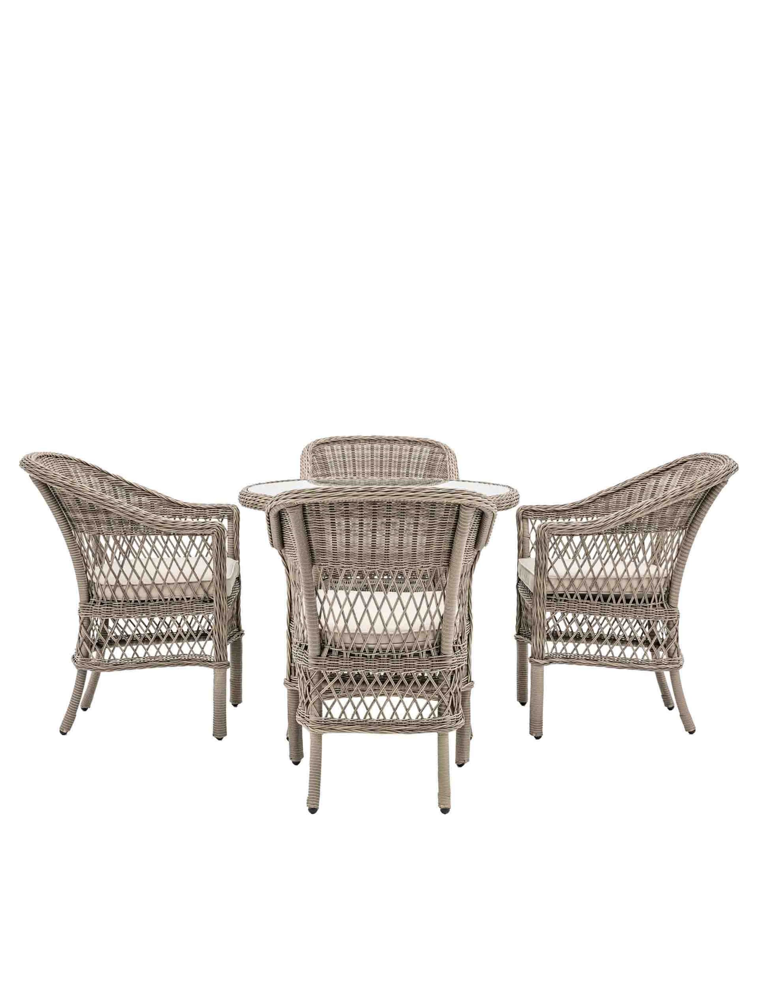 Menton 4 Seater Round Garden Table and Chairs 3 of 8