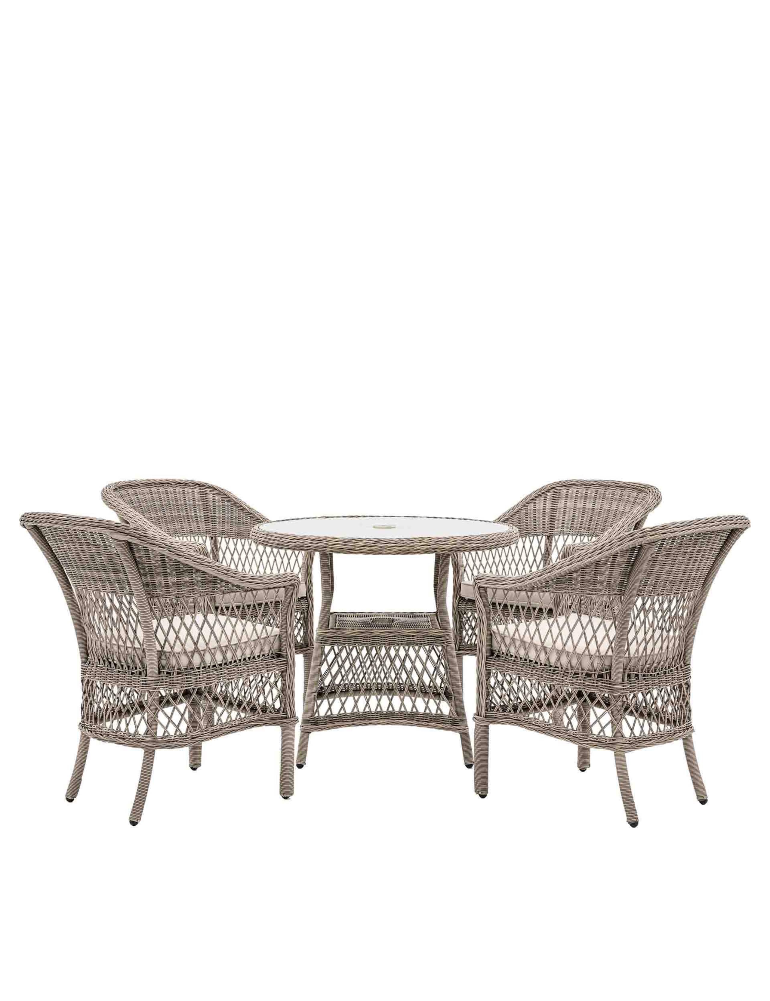 Menton 4 Seater Round Garden Table and Chairs 2 of 8