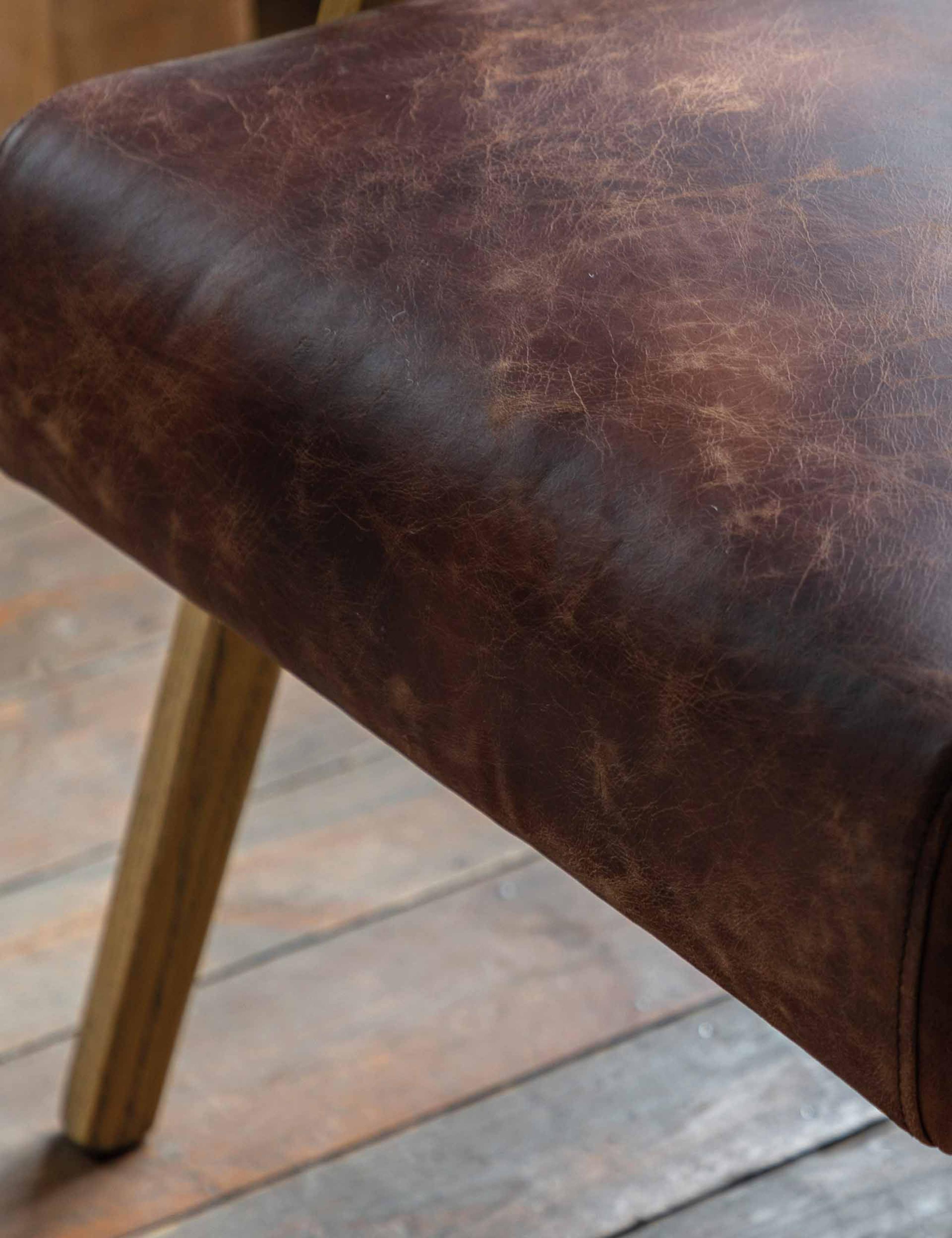 Neyland Wood Leather Armchair 8 of 9