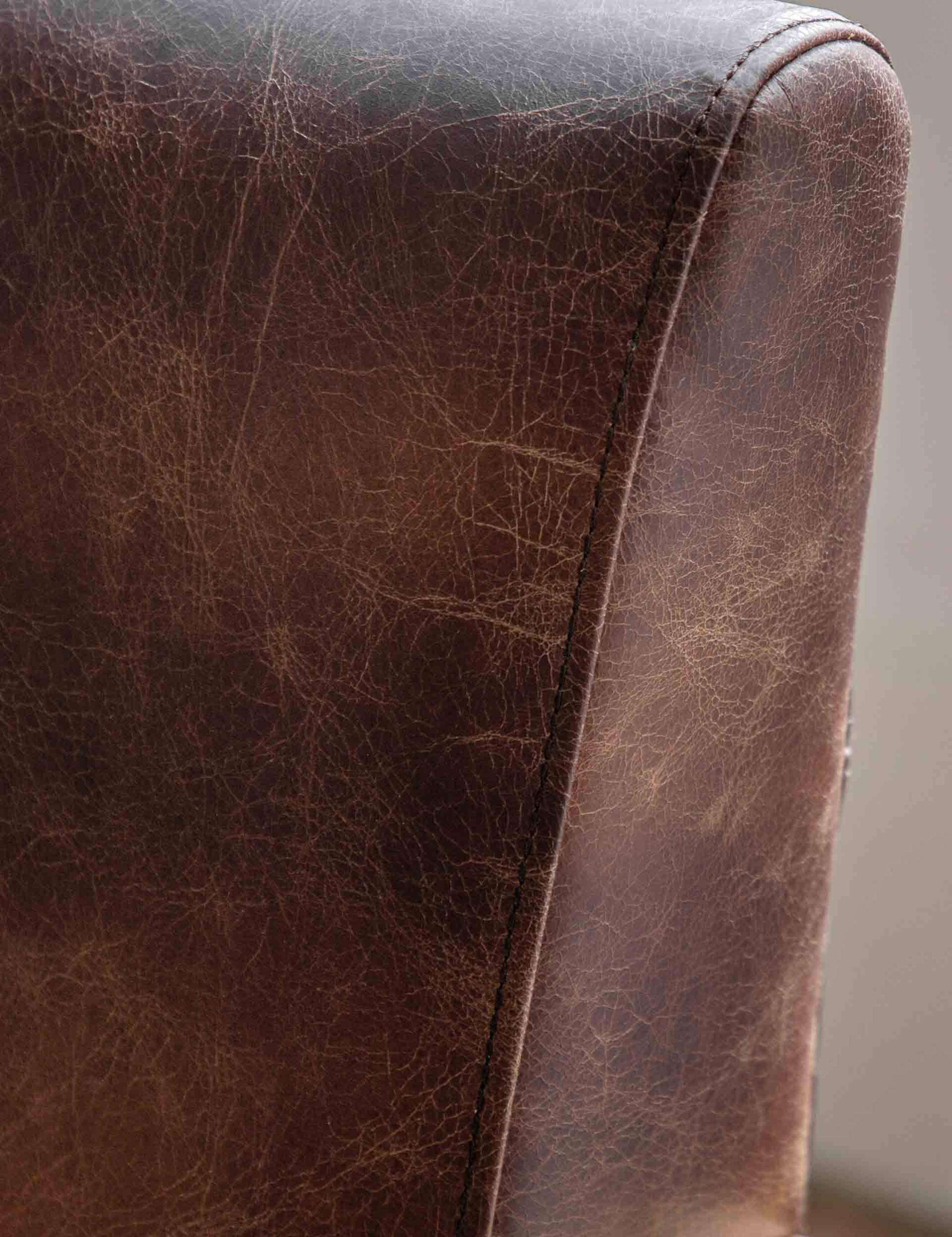 Neyland Wood Leather Armchair 9 of 9